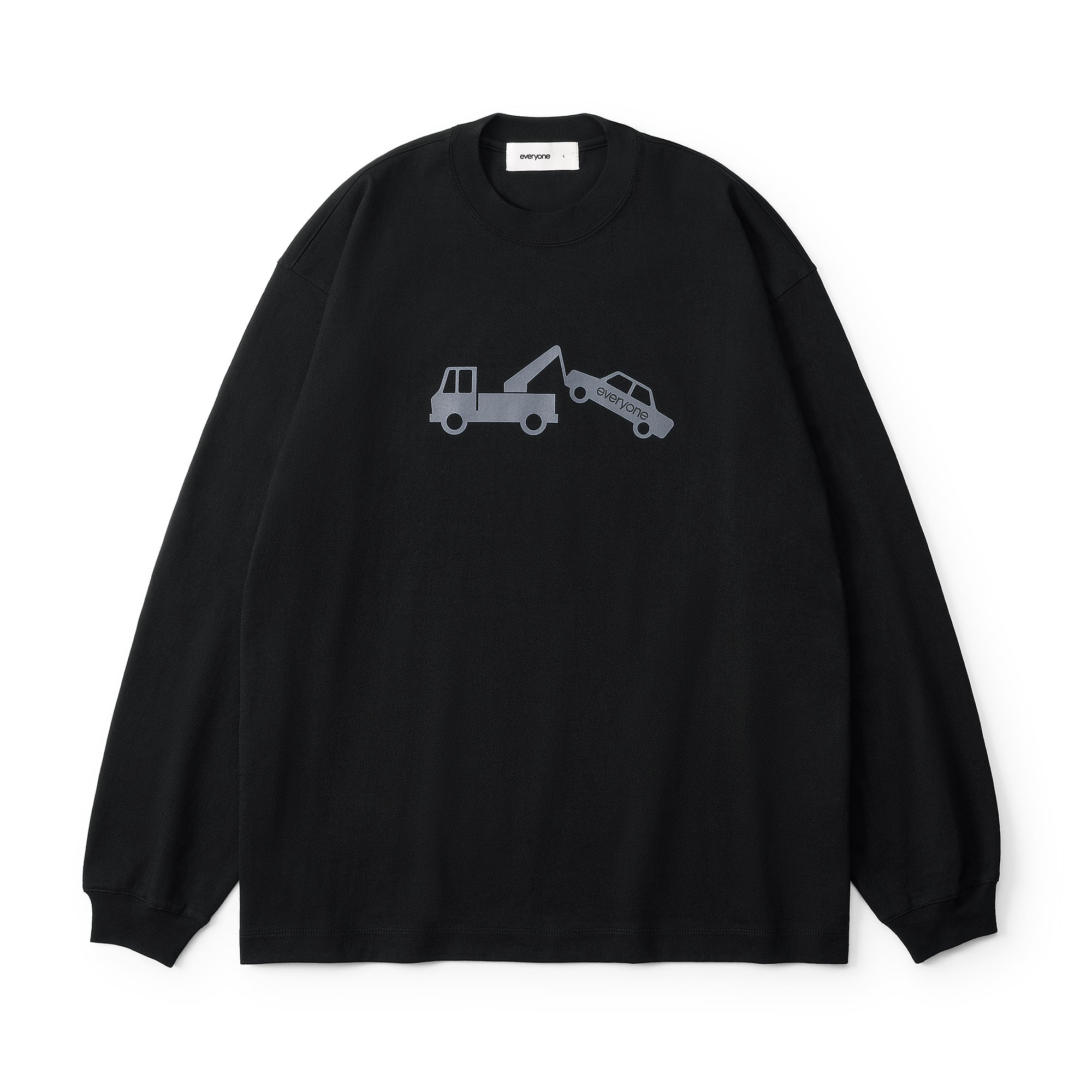 everyone j.30000 sketchy logo long sleeve tee shirt (NAVY) | everyone