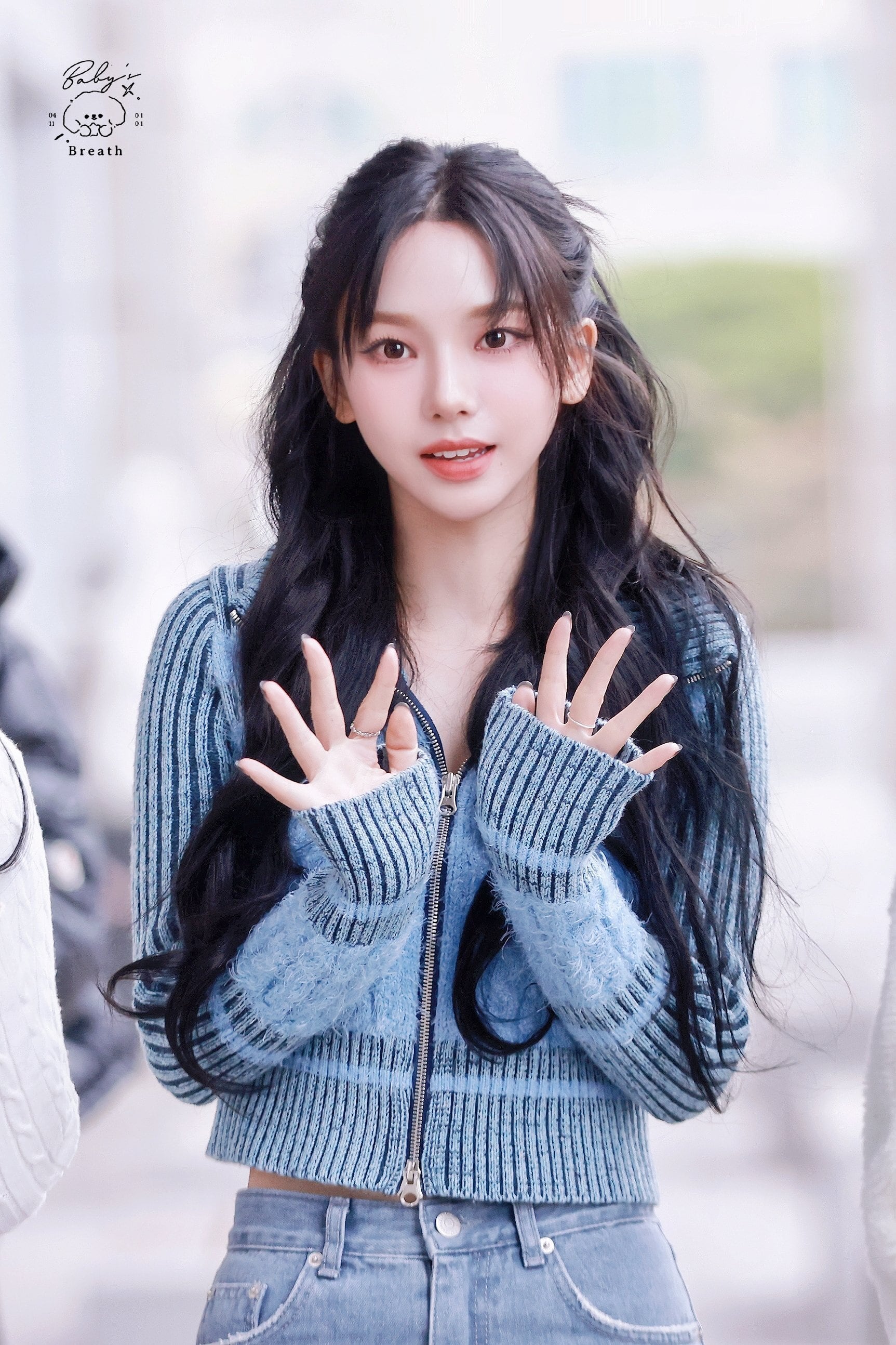 ☆Aespa カリナ 着用！！【LARTIGENT】L6 COLORBLOCK KNIT ZIPUP(BLUE