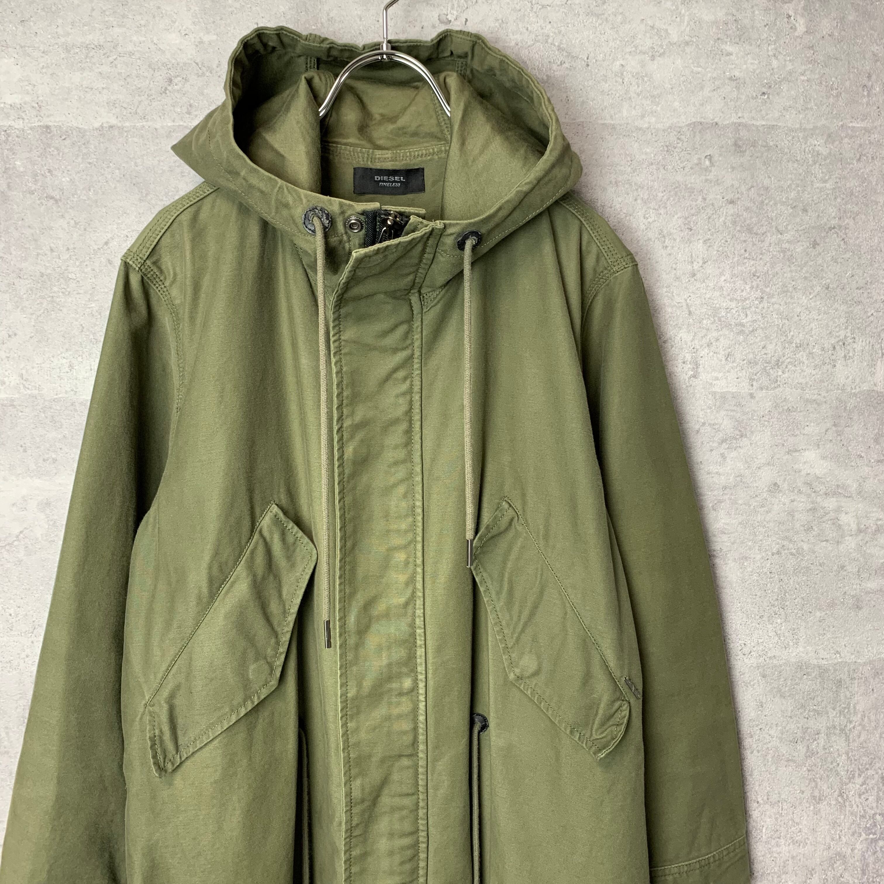 ディーゼル DIESEL モッズコート フード ジャケット カーキ XXS □ A11