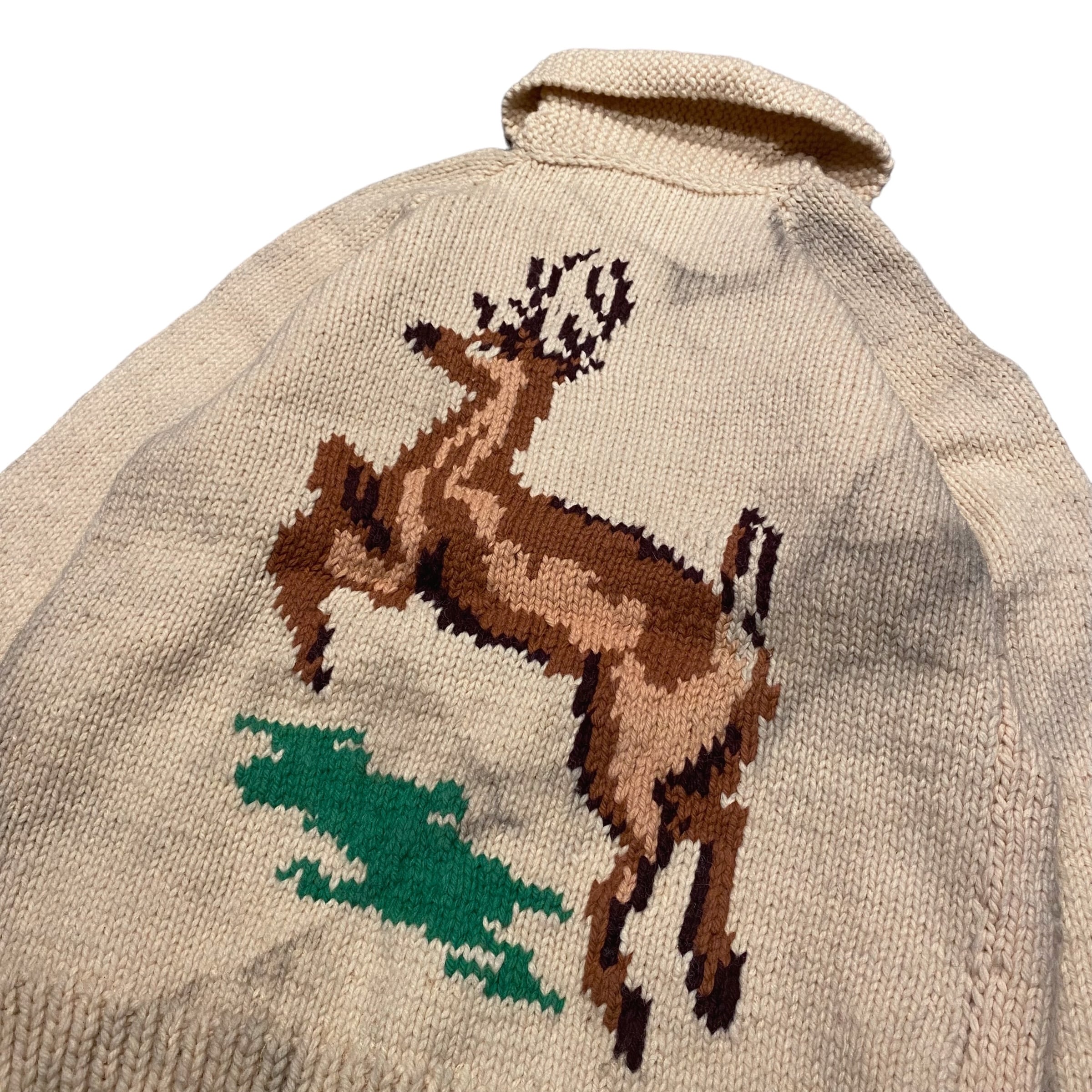 60's 鹿柄 Cowichan Sweater / カウチンセーター ニット タロン 古着