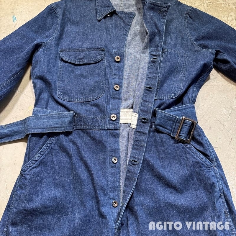 40's Unknown デニムオールインワン ツナギ WW II 大戦モデル 月桂樹