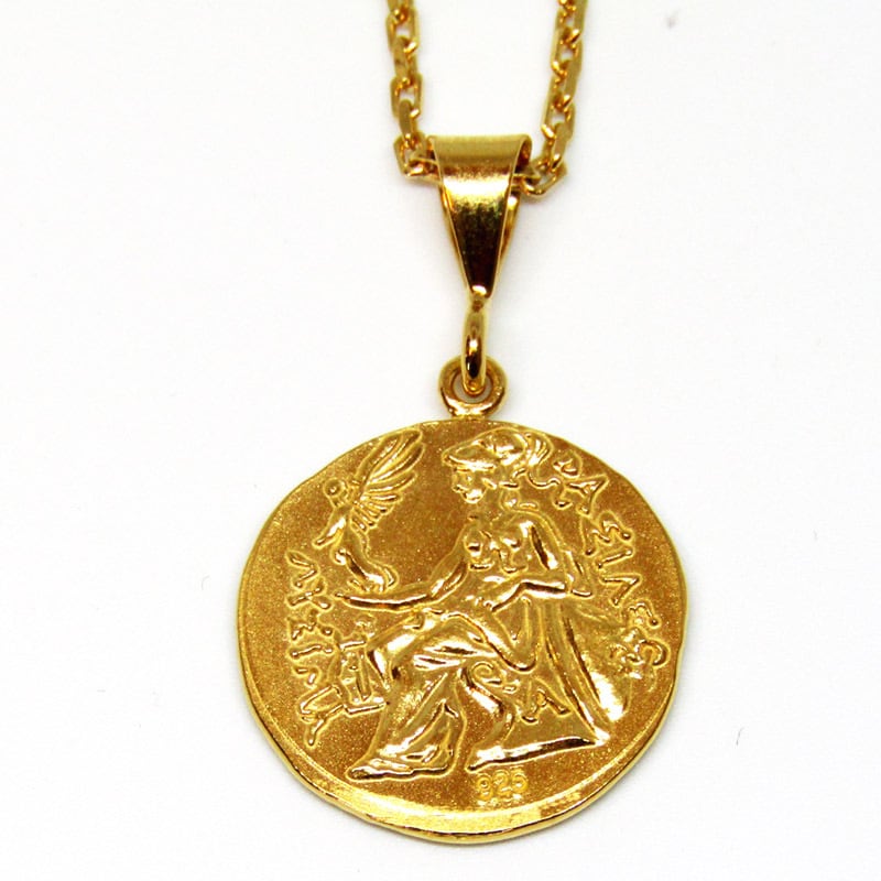 送料無料 シルバー925 コインネックレス 古代ギリシャ アンティーク