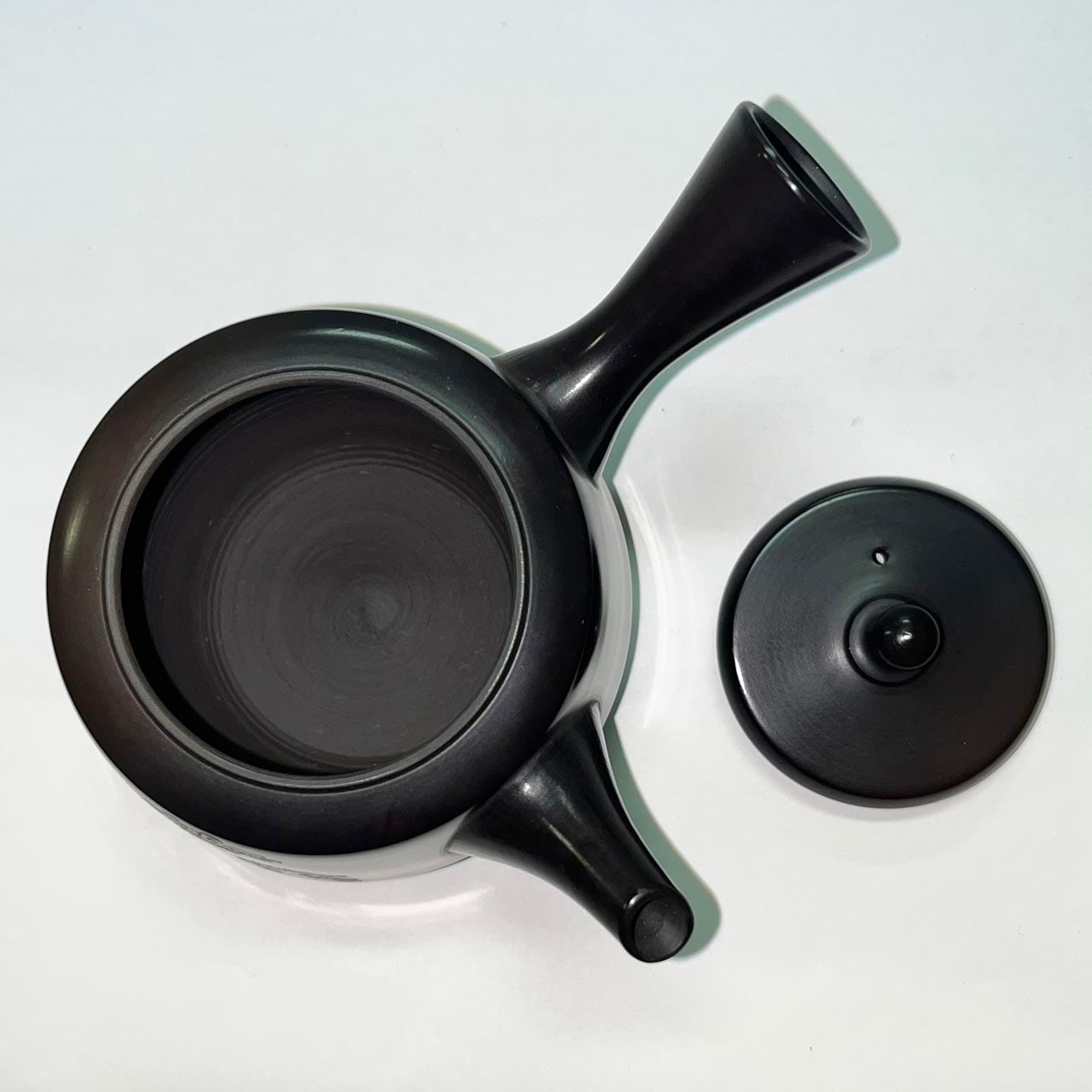 常滑焼 富士山と幽人春行の詩が彫刻された急須 沢田昭邨作 谷川白道