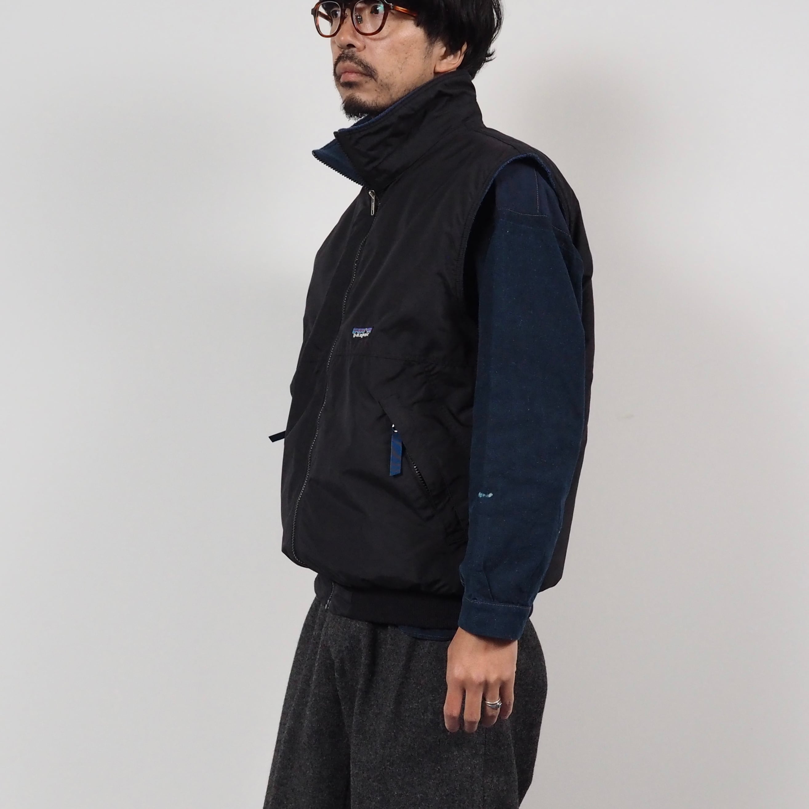 Patagonia shelled synchilla vest L black 90's パタゴニア シェルド