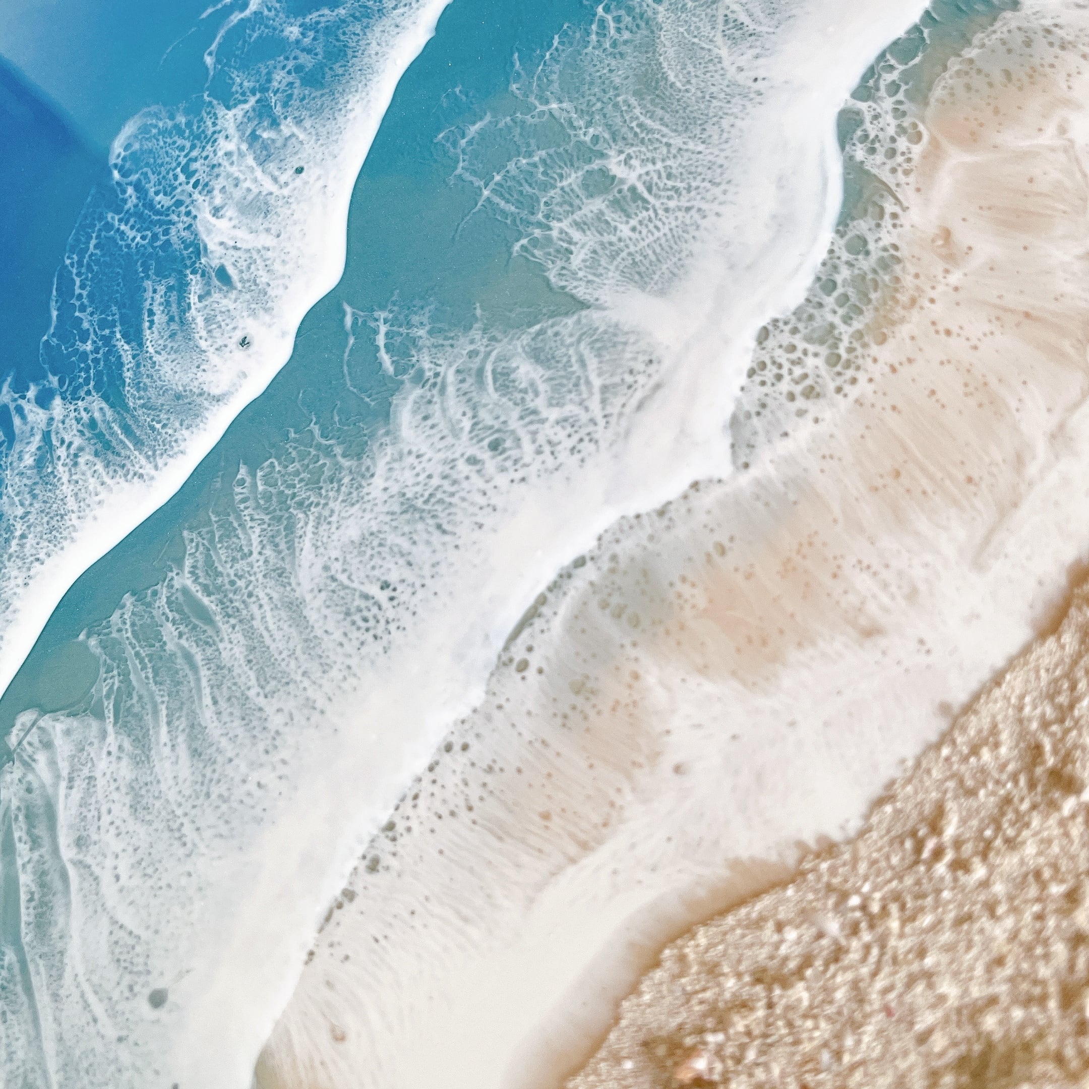 レジン波アート オーシャンアート 海の絵 OceanBlue サムホールパネル