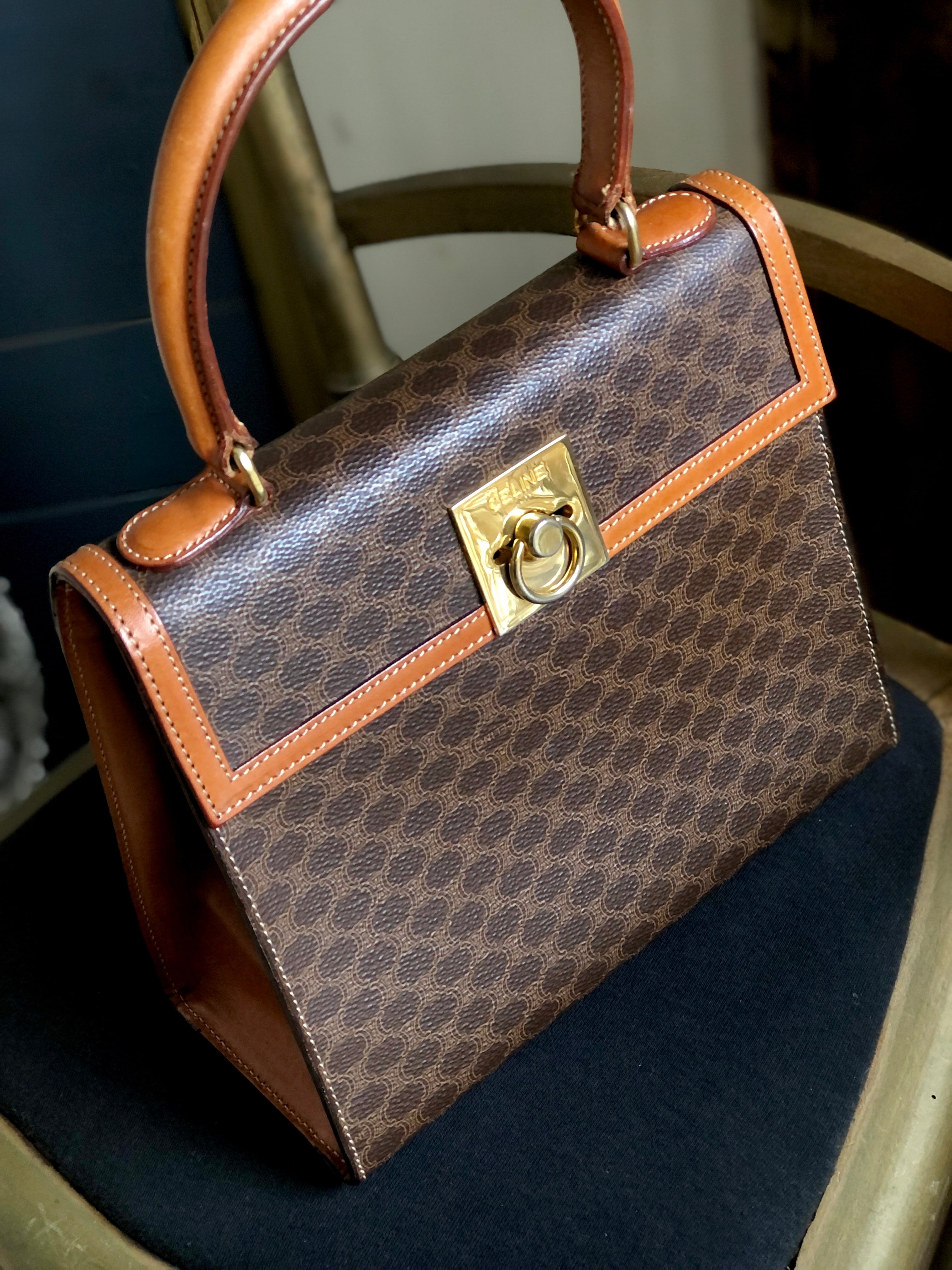 CELINE セリーヌ マカダム ガンチーニ マンテル PVC×レザー ケリー