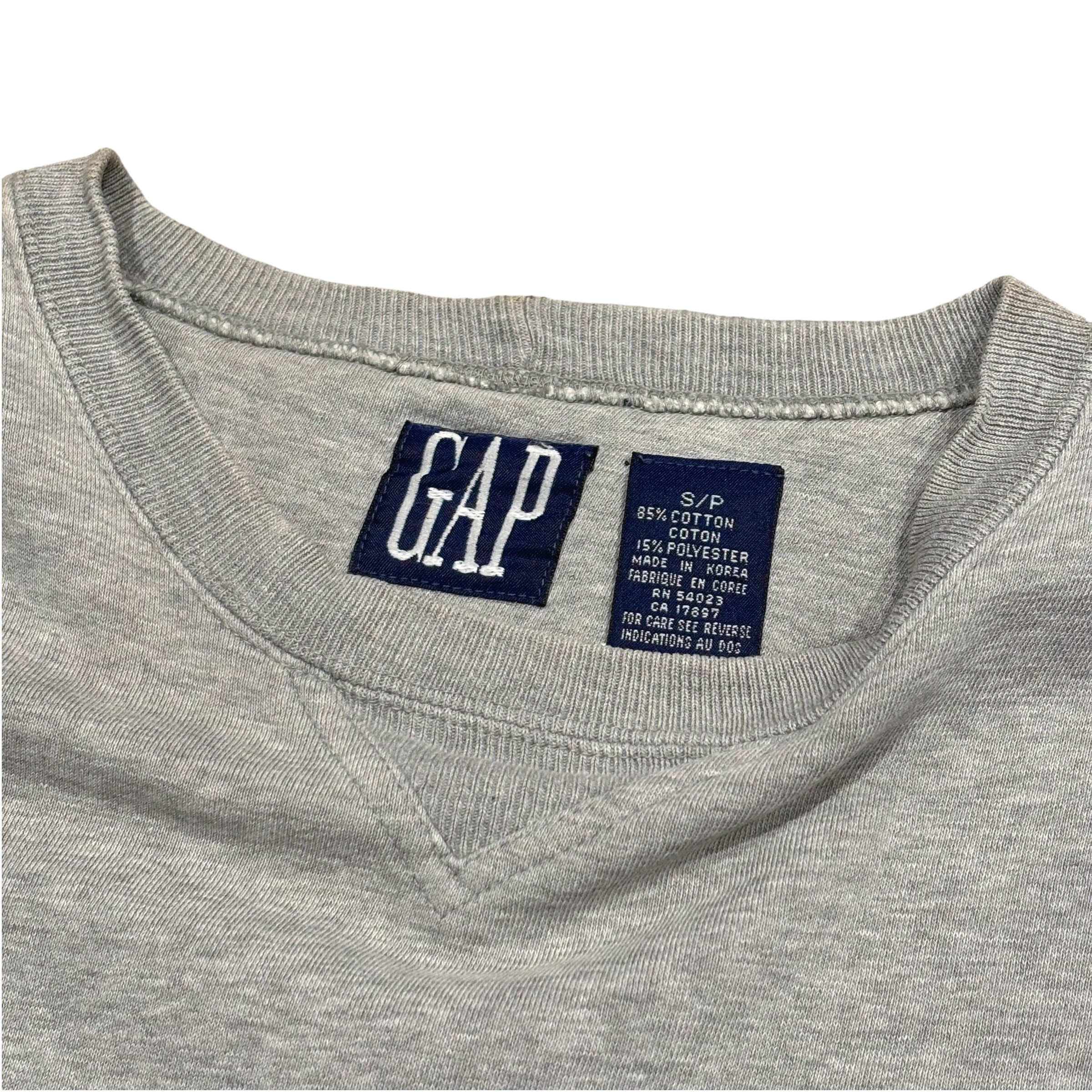 90's Old Gap 前V Sweat S / オールドギャップ 無地 スウェット 古着