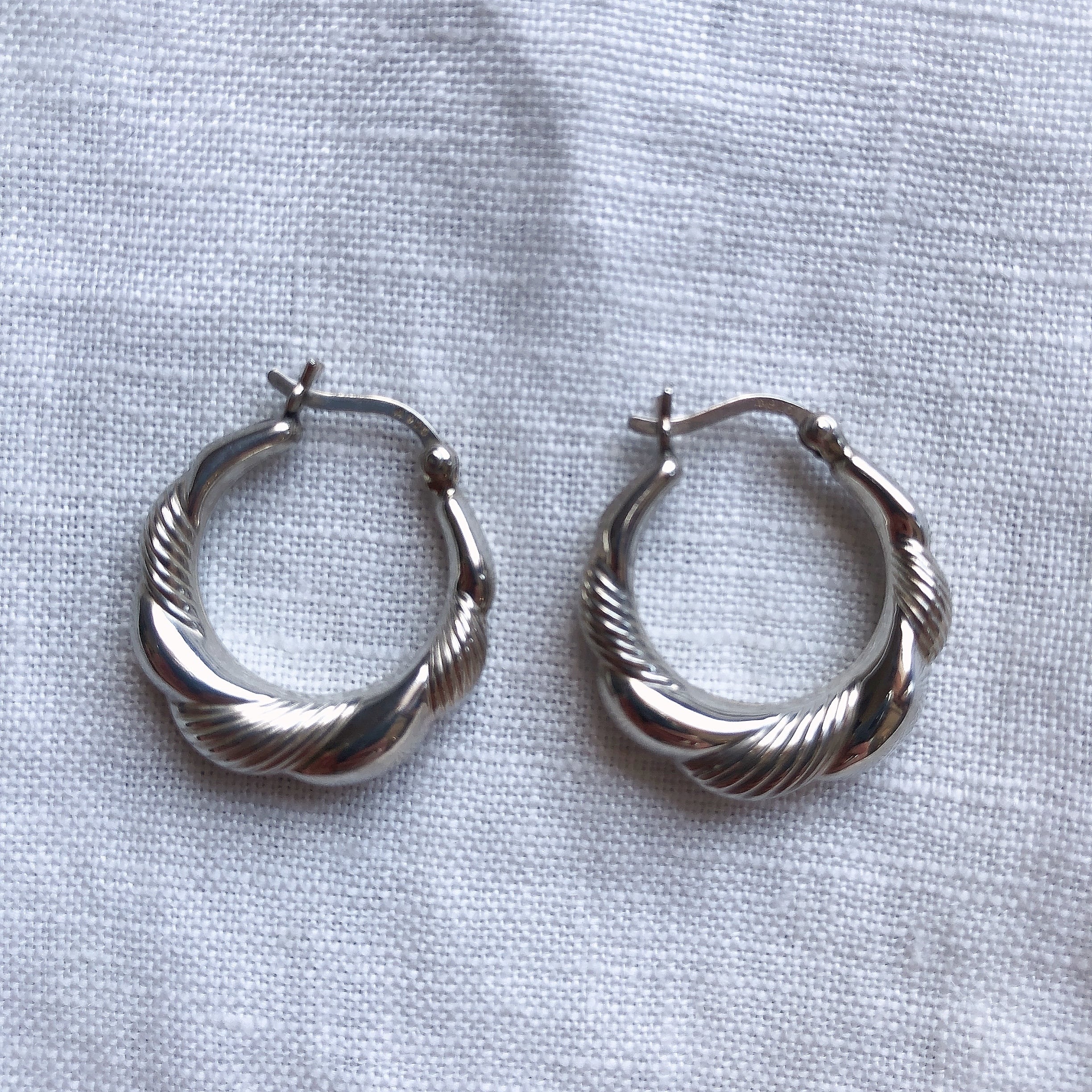 vintageシルバーデザインフープピアスsilver925 | CHAINON