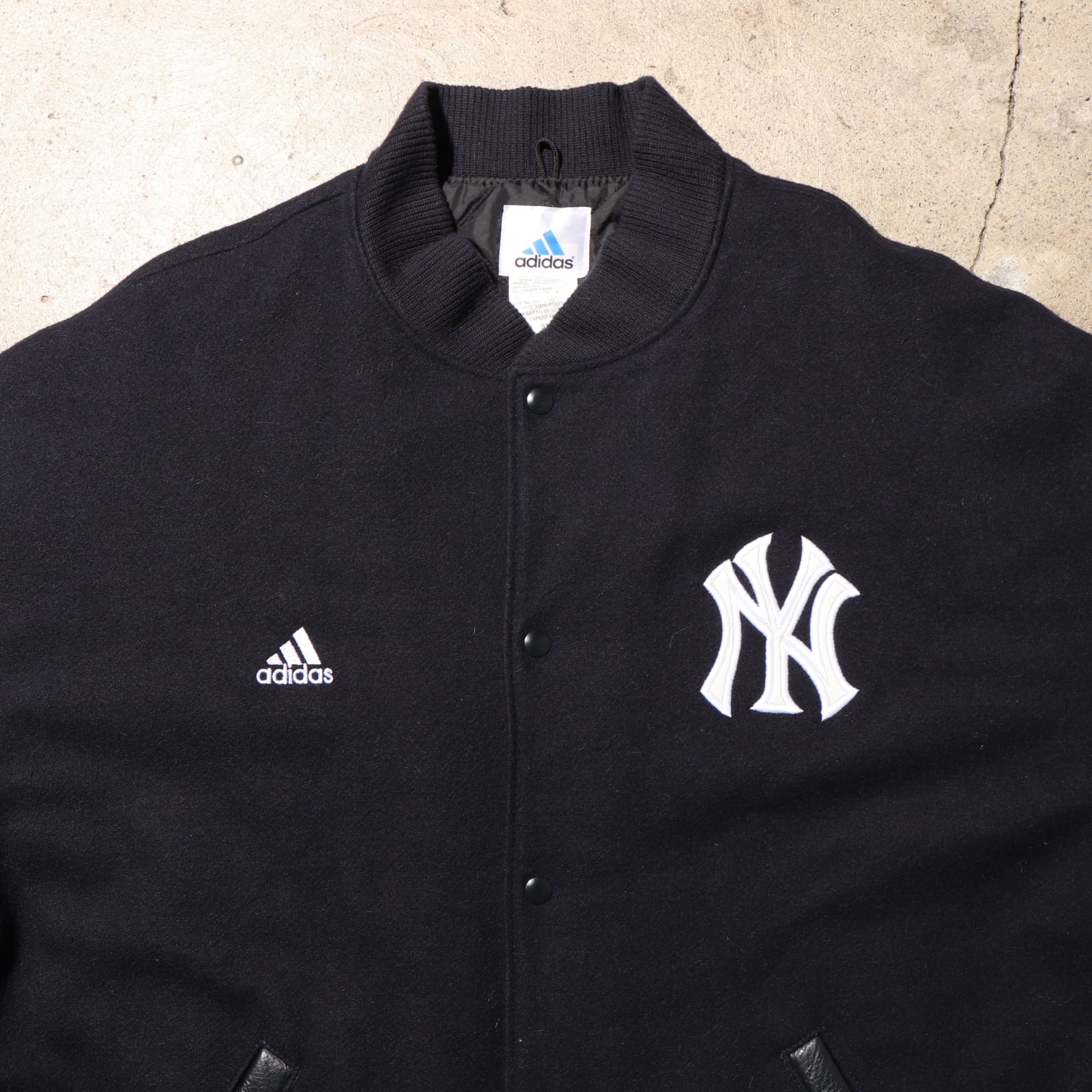 極美品 2XL adidas Yankees レザー スタジャン ジャケット ヤンキース