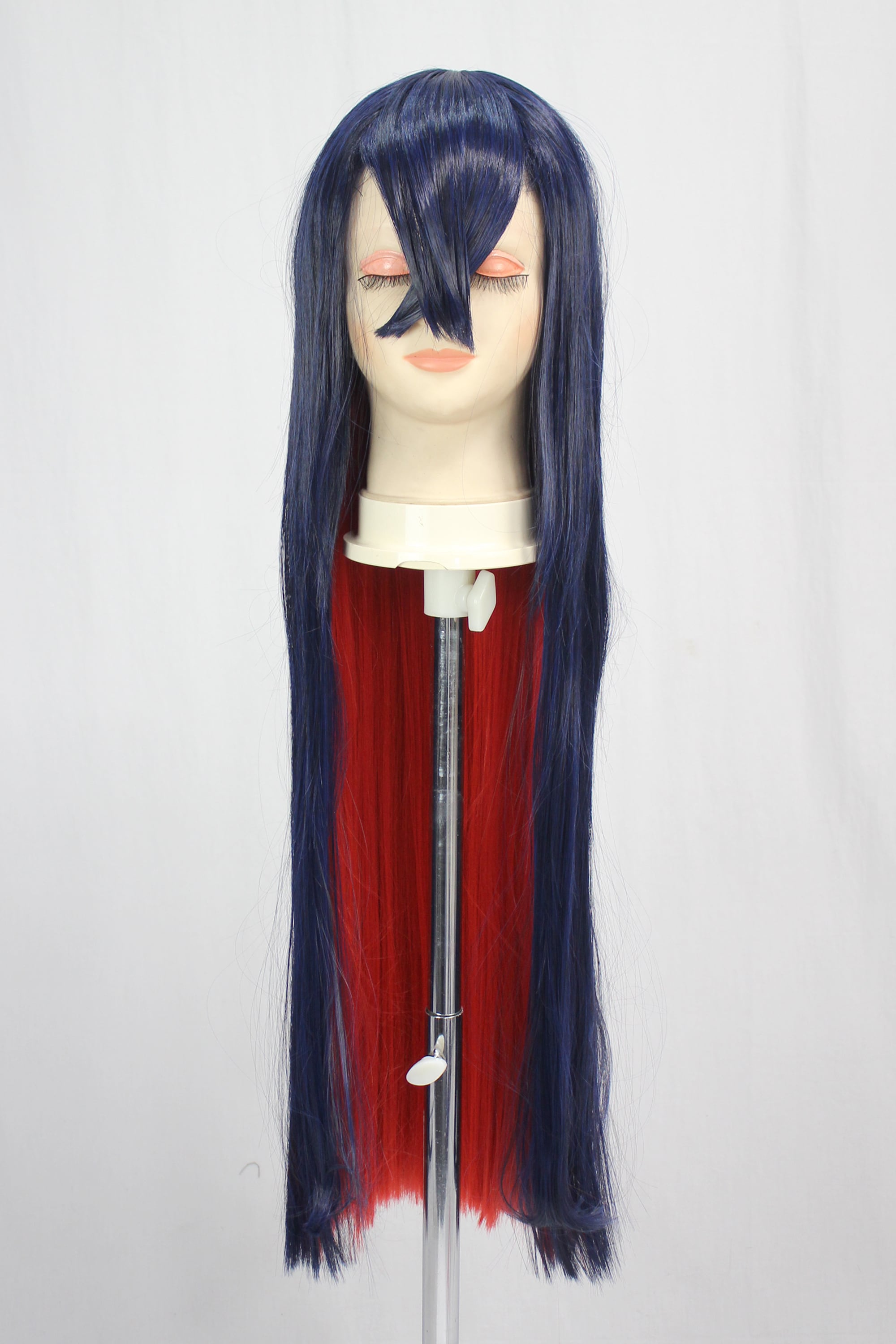 コスプレ耐熱ウィッグ ネイビー レッド インナー 2トーン ロング