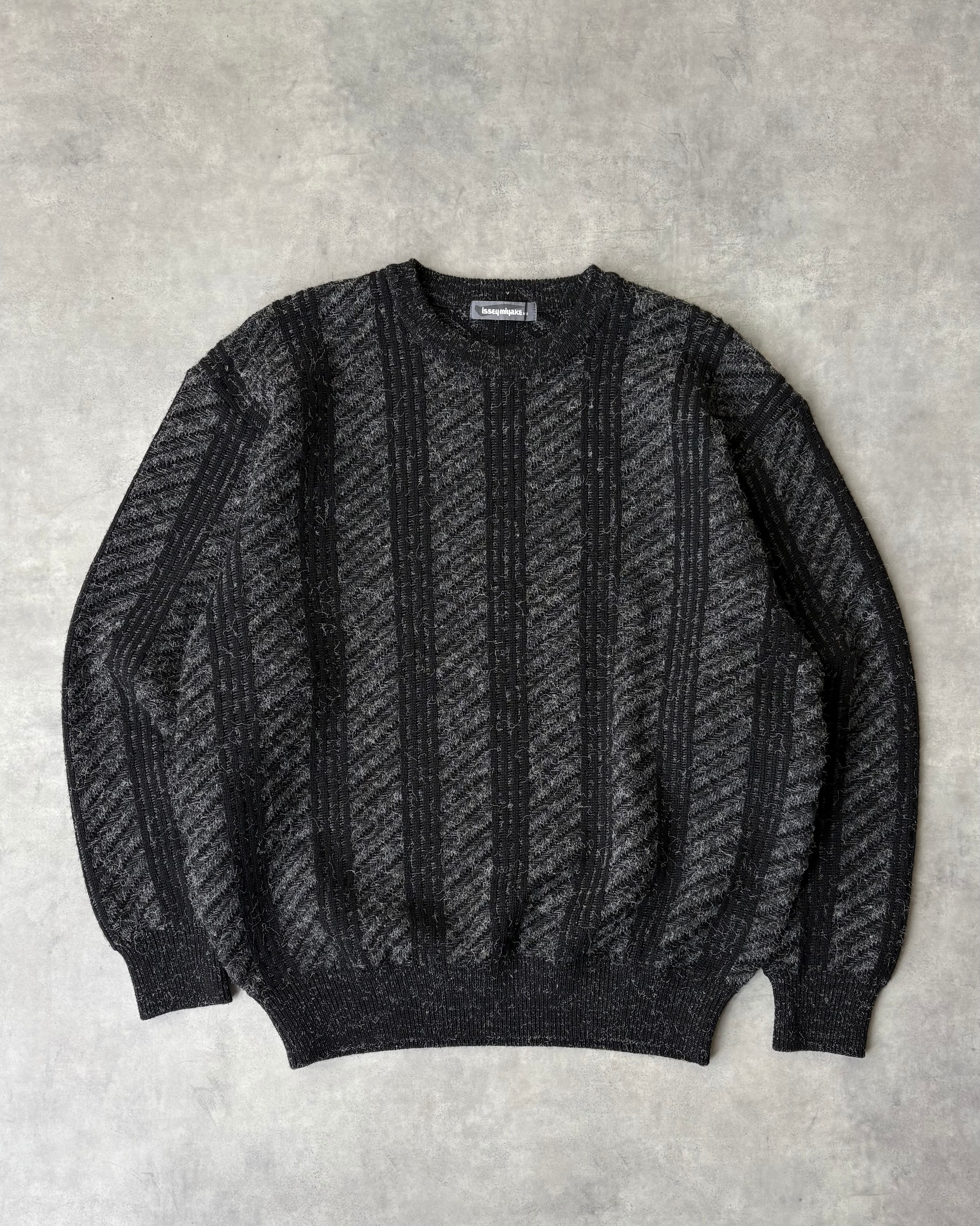 80s (82~89) ISSEY MIYAKE Wool Design Knit 筆タグ | VOLAR