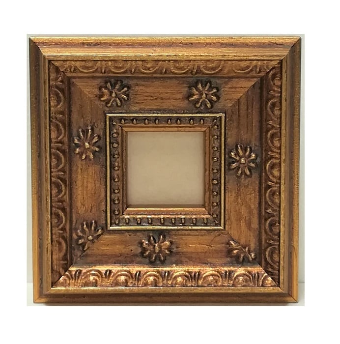 額縁おしゃれアンティークフレーム正方形9377ゴールド 窓枠寸法15mm