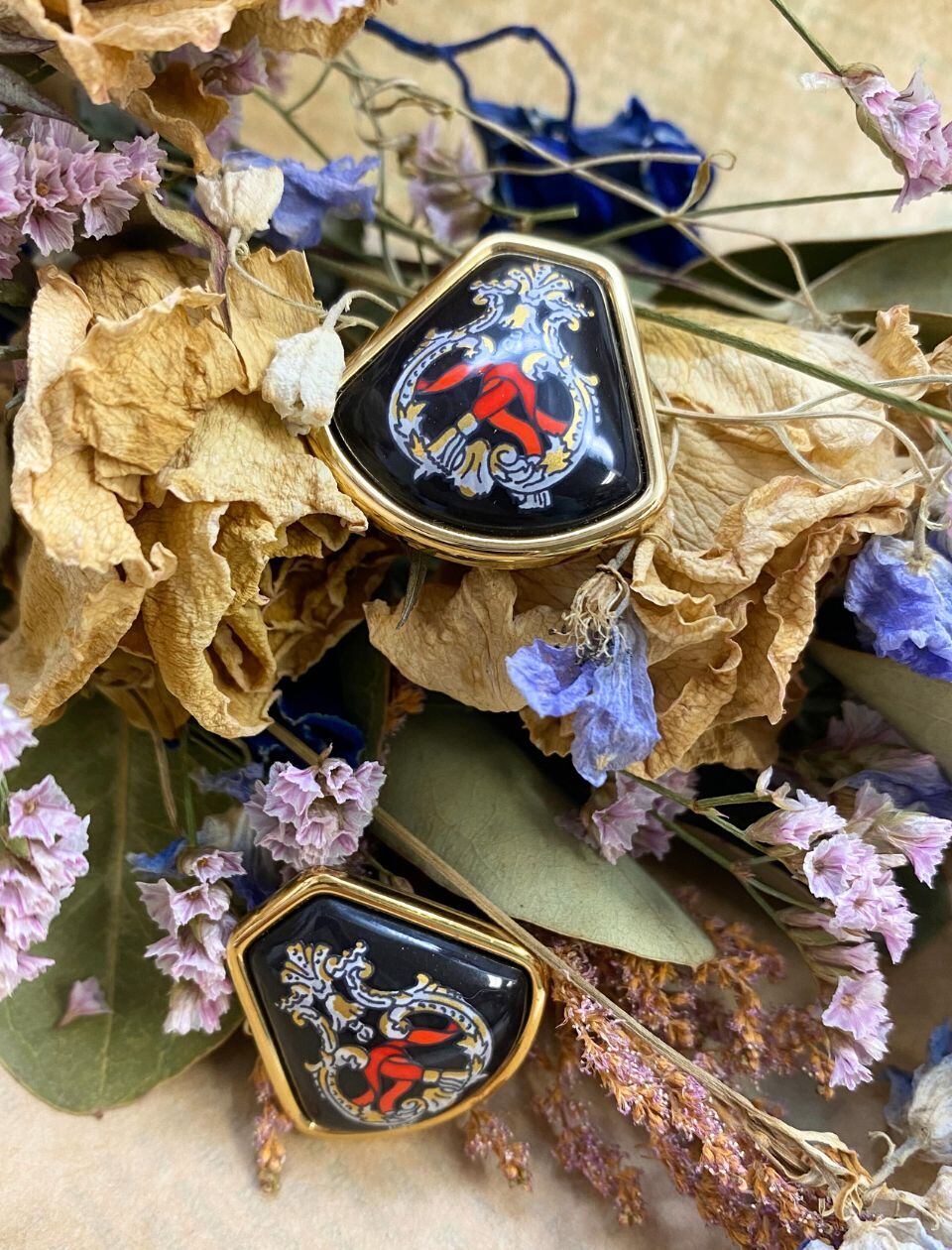 HERMES エマイユ 七宝焼き イヤリング ヴィンテージ hermes274-01