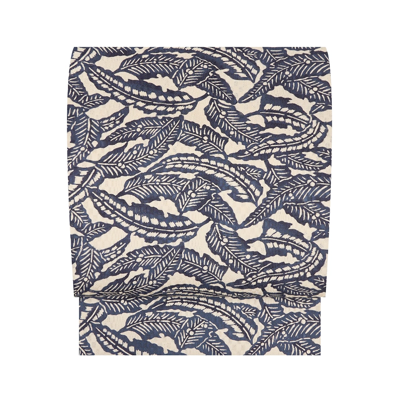 芭蕉の葉の模様 型染 全通名古屋帯【中古】 | かわの屋