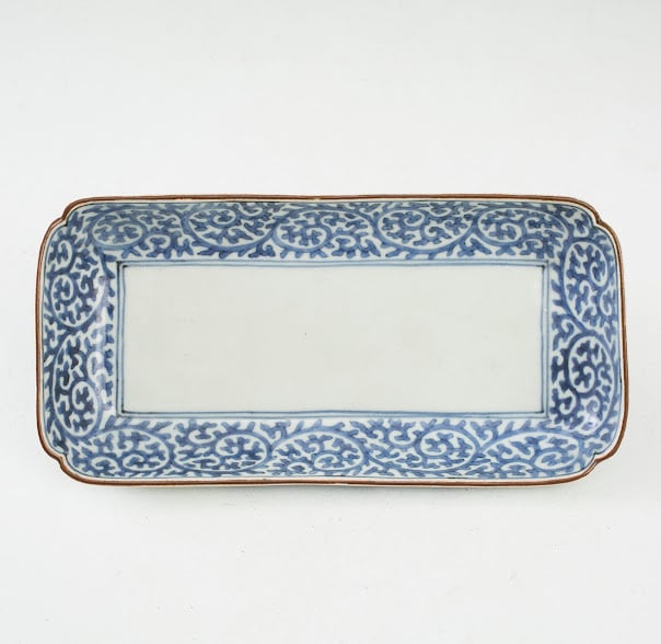 古伊万里 染付 蛸唐草 角皿 長皿 長方皿 四方皿 日本の美 江戸時代