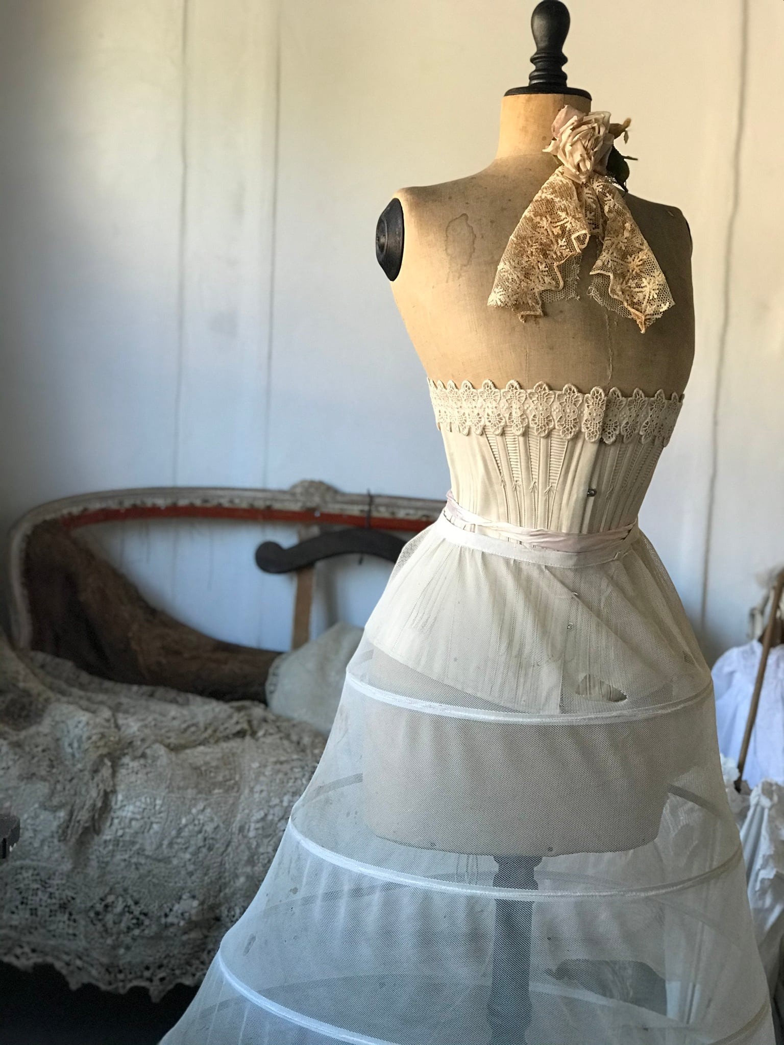 フレンチアンティークコルセット アイボリー | hazel anne btdafa
