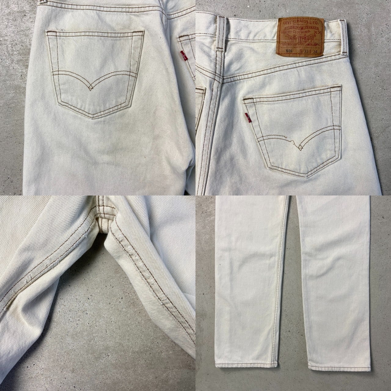 90年代 USA製 Levi's リーバイス 501 0612 ホワイト デニムパンツ