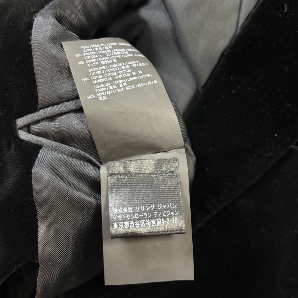 SAINT LAURENT PARIS サンローランパリ 16AW Peaked Lapel Velour