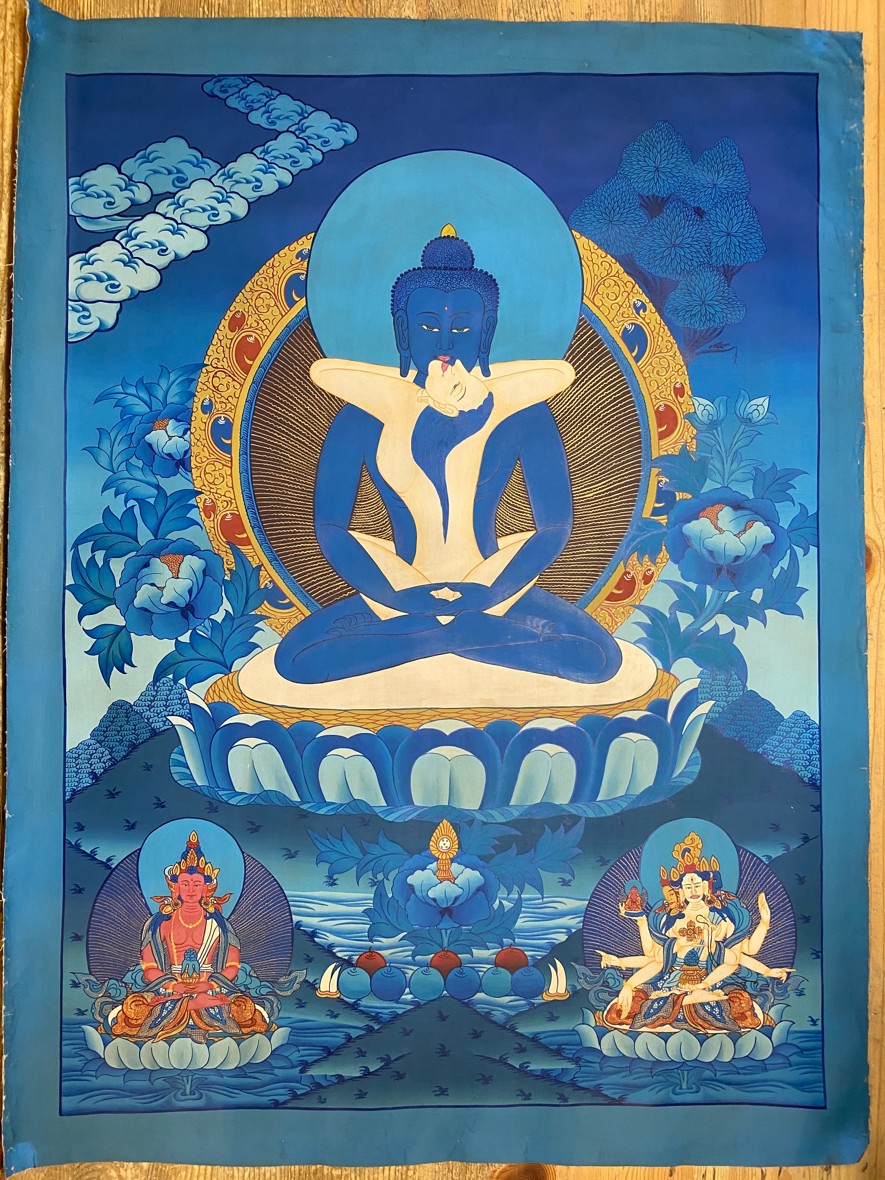 手描き仏画【ブッダシャクティー】法身普賢 ネパールタンカ TA103 | Pay ID