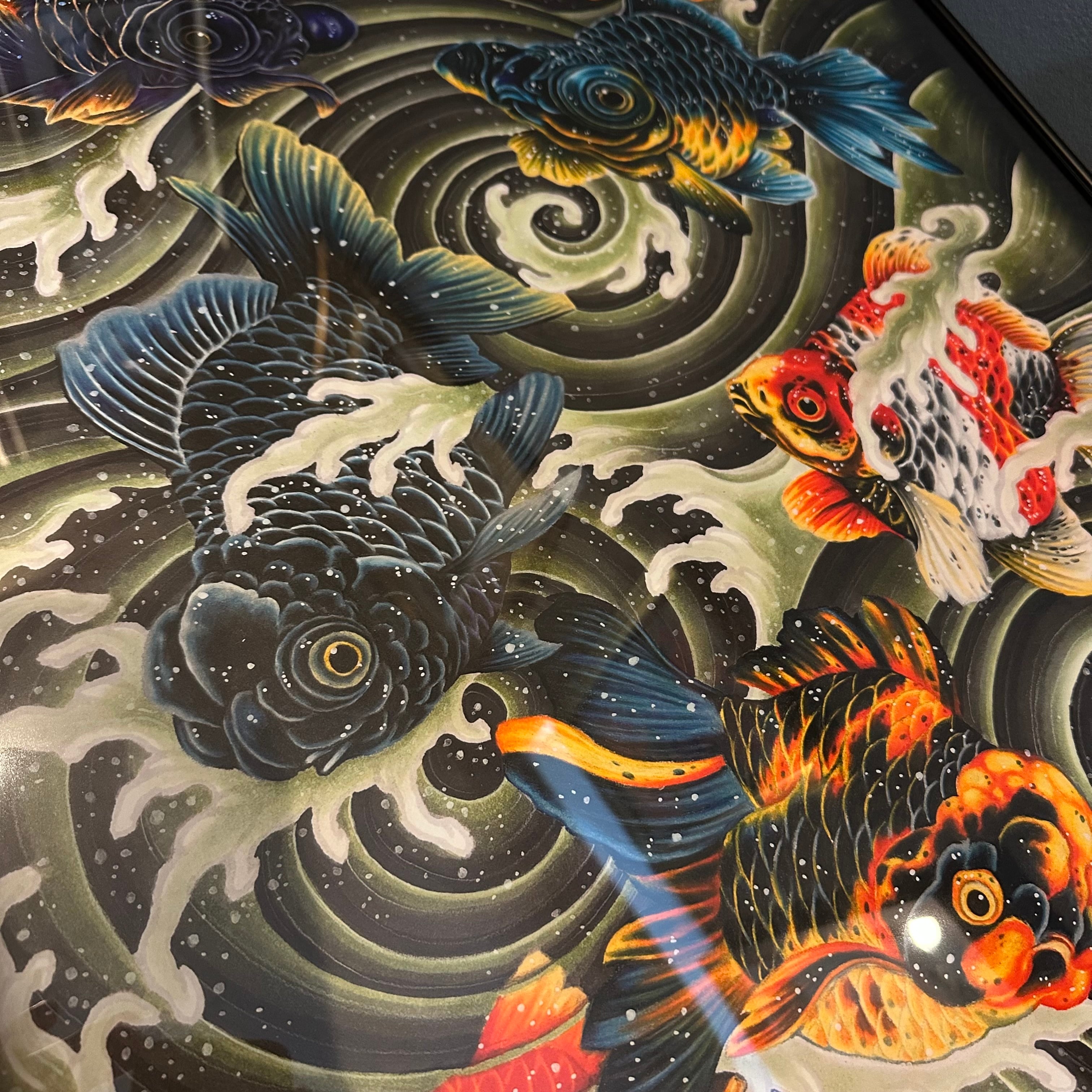 信州まなぶ×SATAbuilder's 金魚図A1ポスター(額装付き) | ART CORE