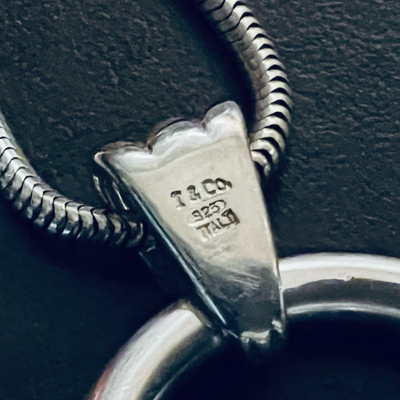 VINTAGE TIFFANY & CO. Tassel Pendant Necklace Snake Chain Sterling