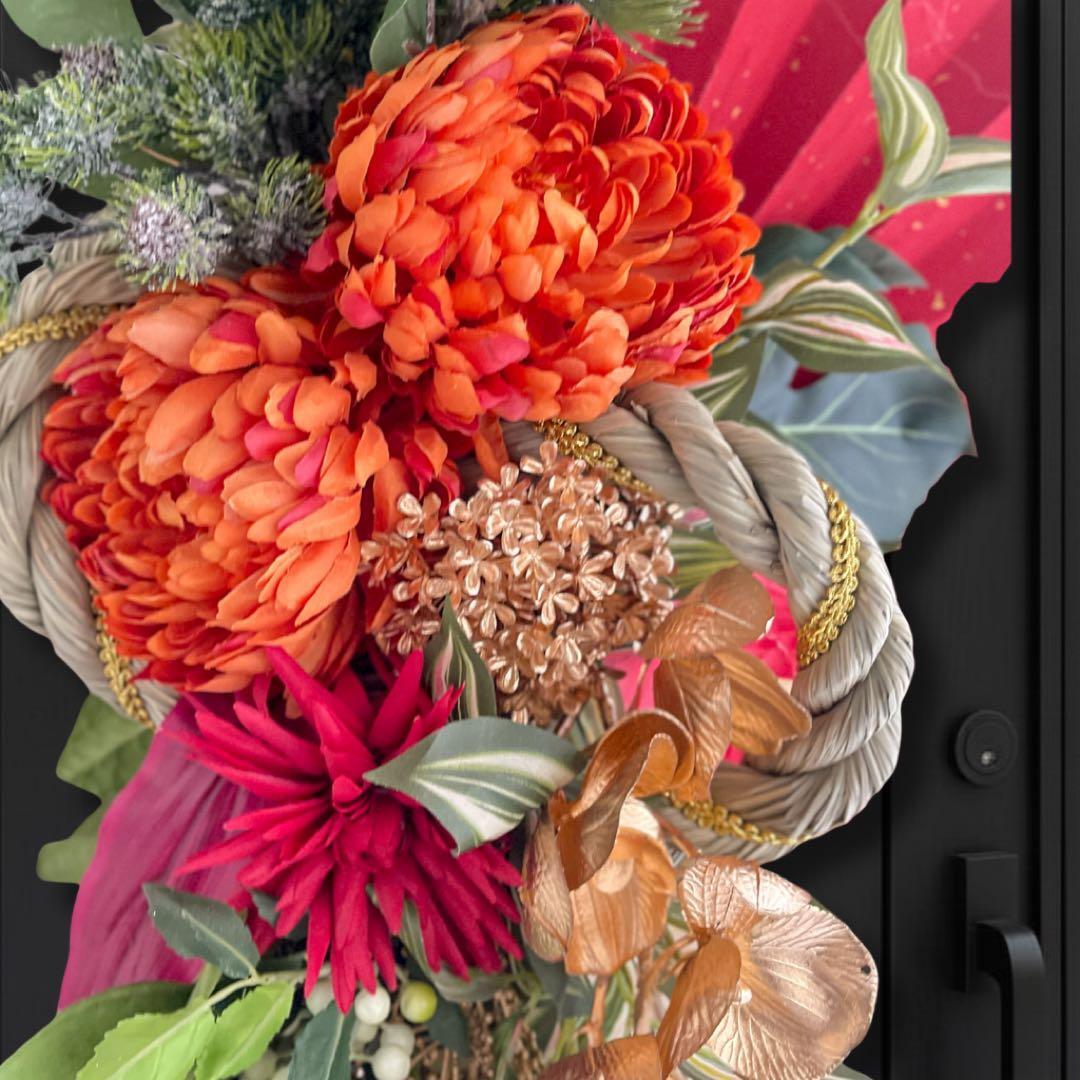 豪華しめ縄リース 特大サイズ／縁起華やぐ雅の祝い飾り しめ縄