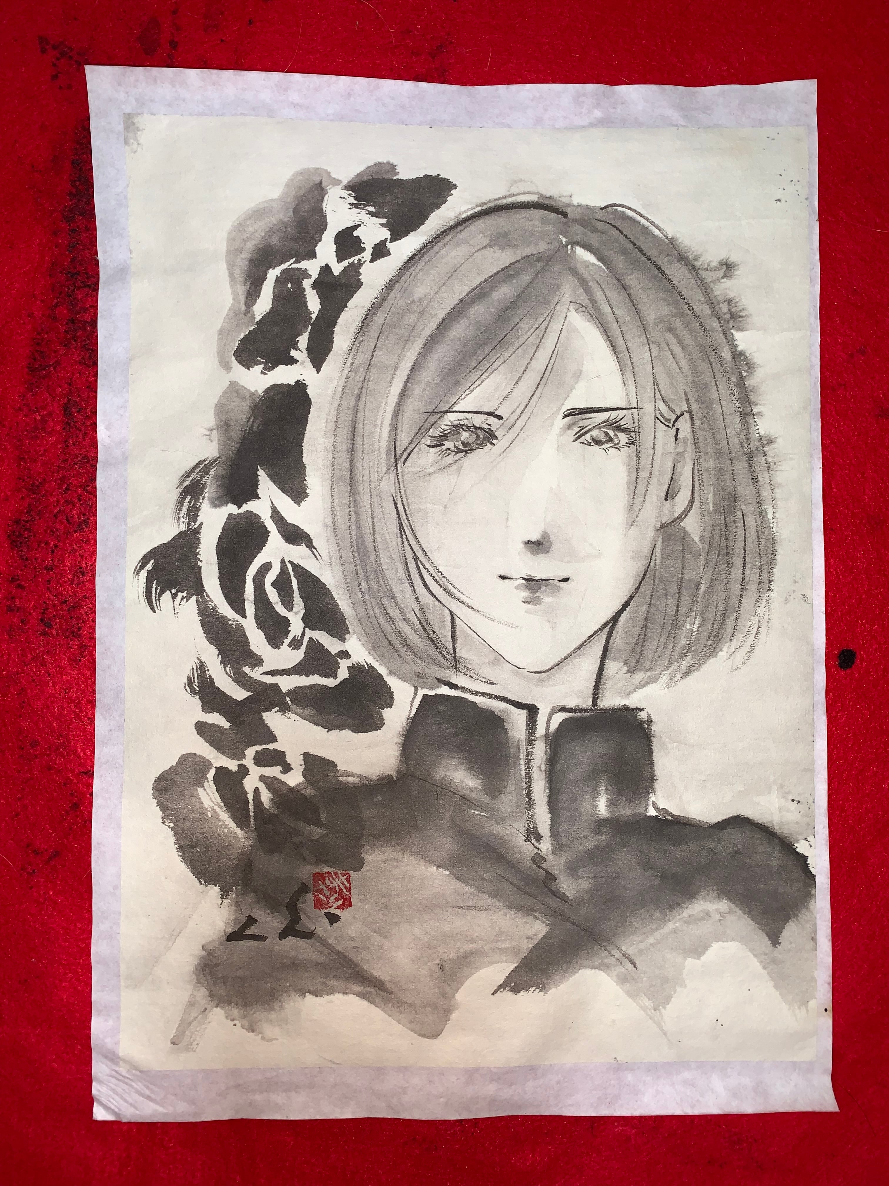 呪術廻戦 釘崎野薔薇 肉筆画 墨絵 水墨画 美人画 原画 現品限り | まさい屋