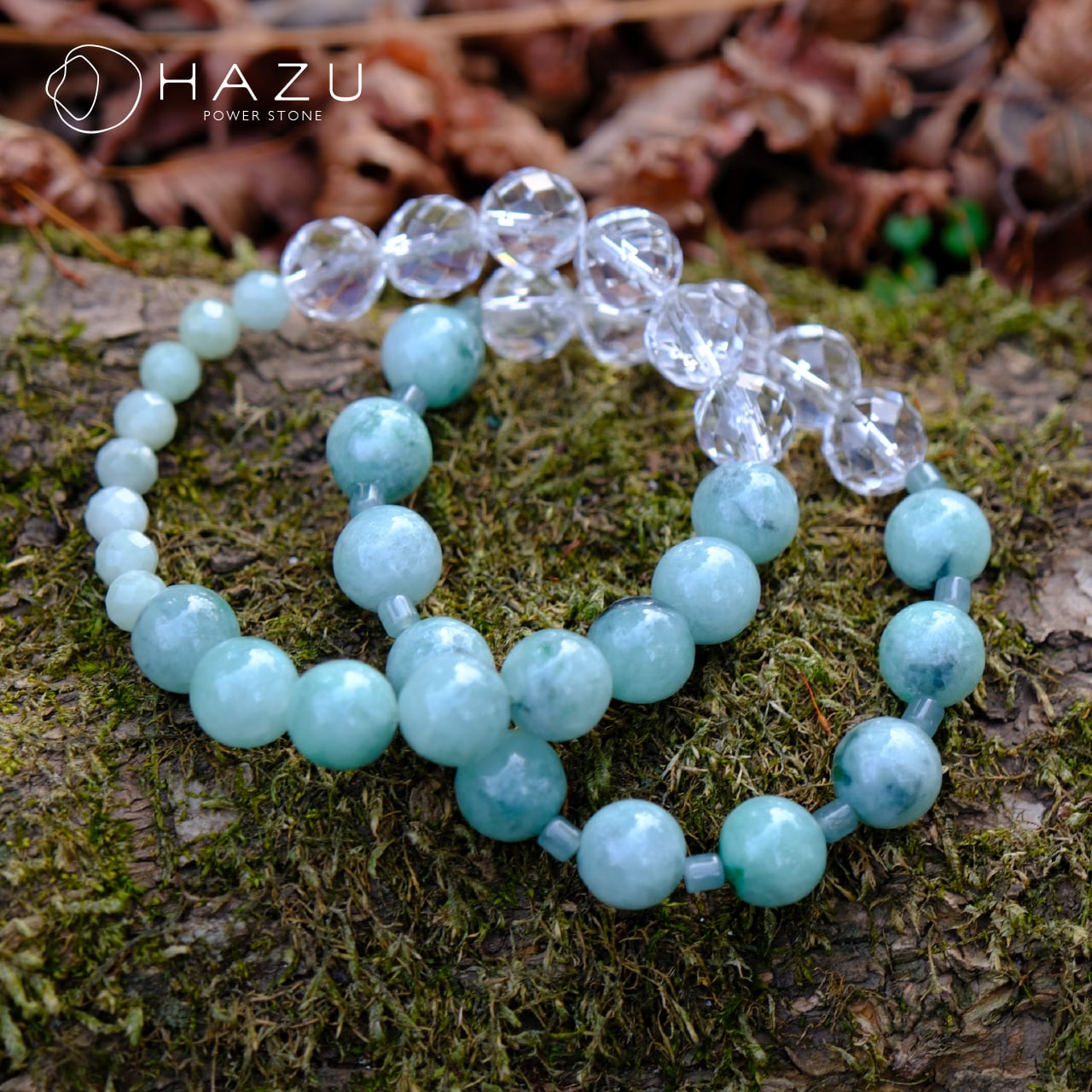 日本銘石・憧れの糸魚川翡翠10mm［糸魚川翡翠（鑑別済）／青翡翠／水晶