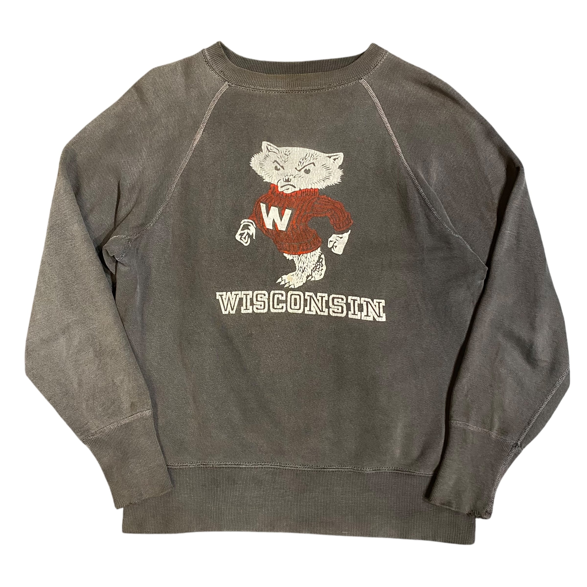 60s Wisconsin ウィスコンシン カラーフロッキー スウェット ブラック