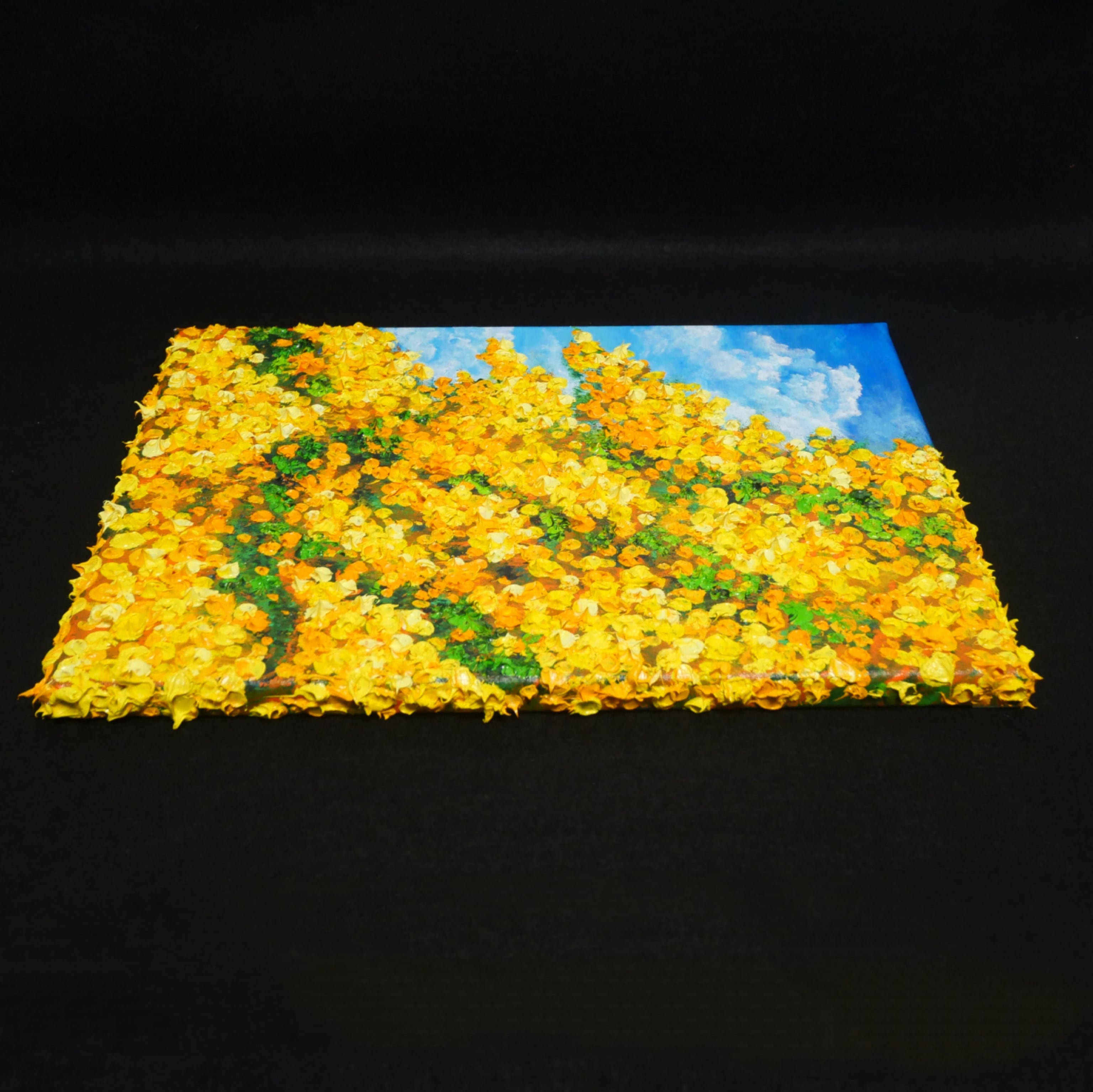 油絵 油彩 油彩画 絵 絵画【青空のミモザ】F4号 | HIROSHI1990