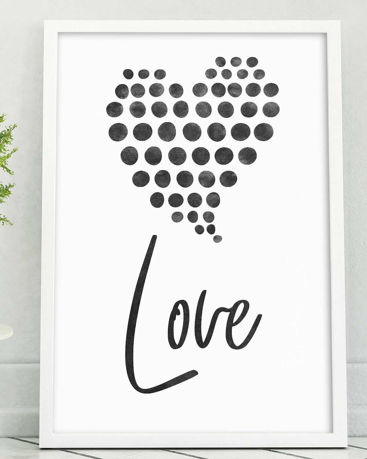 アートポスター / Love with dots heart eb016 | EITRIBRO