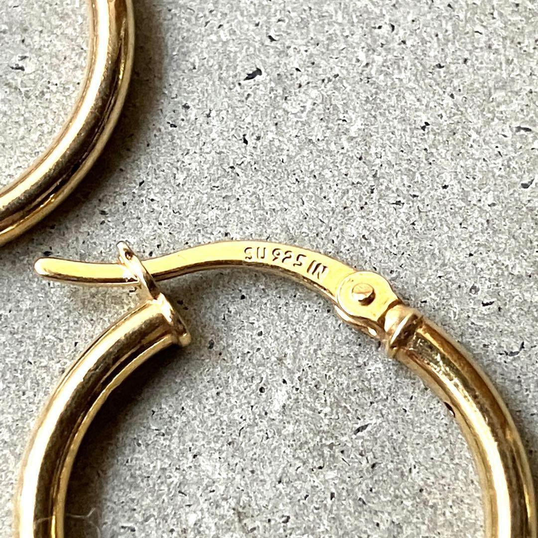 VINTAGE ヴィンテージ ゴールドフープピアス シルバー925 | unune