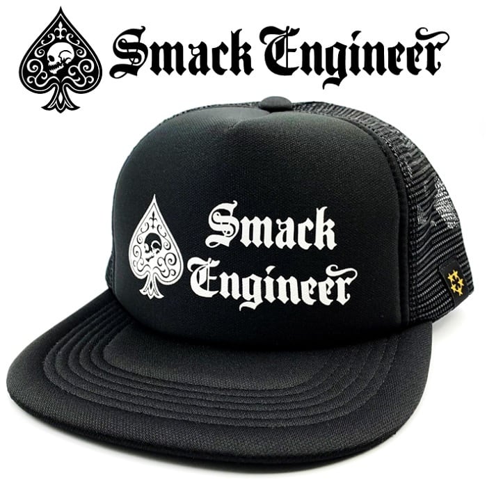 SMACK ENGINEER / スマックエンジニア「Rogia限定 SPADE MESH CAP (黒