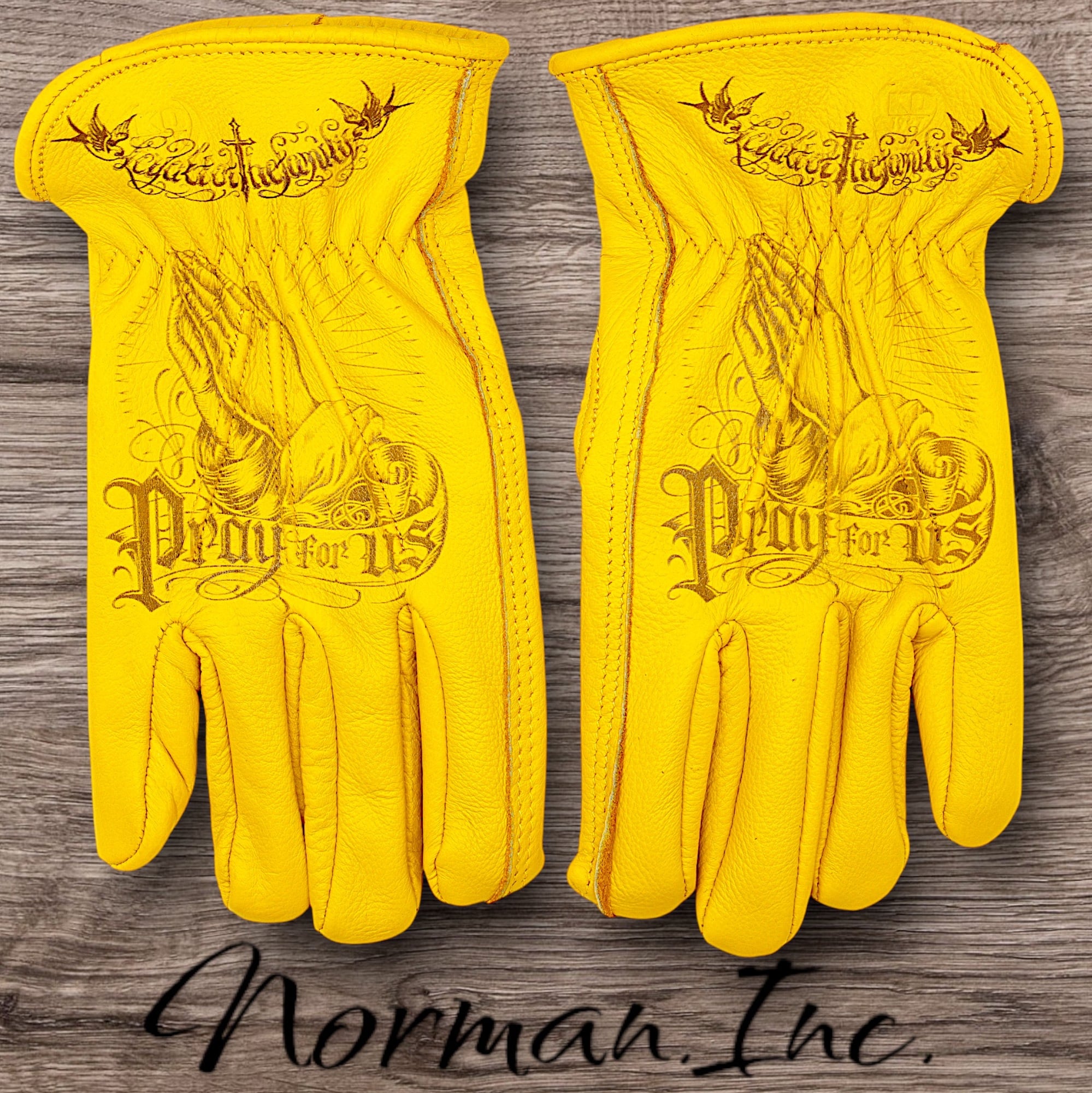 牛革 レザーグローブ アメリカン バイク ハーレー カスタム タトゥー