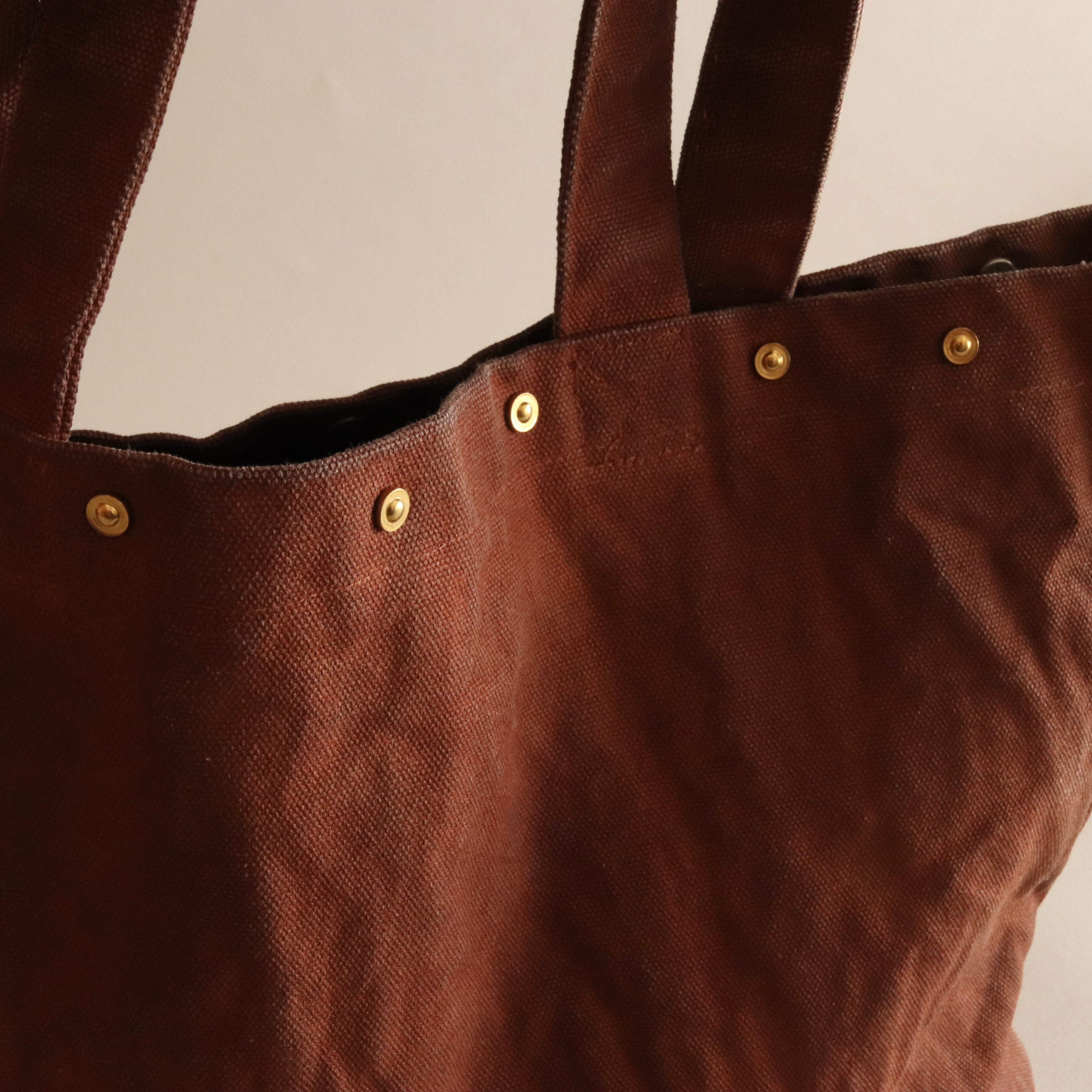 柿渋染の帆布バッグ | 草木染レザー Sou-no-Iro