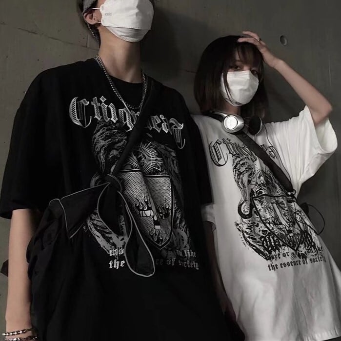 2カラー展開 2023SS ダーク ストリート オールマッチ 半袖 Tシャツ