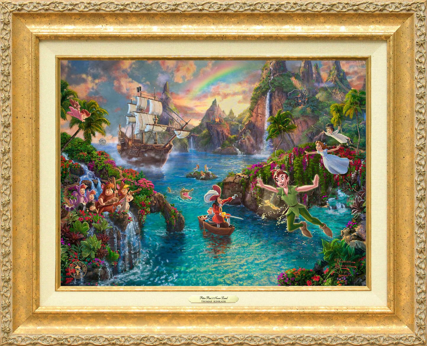 ディズニー絵画 ピーターパン/ネバーランド 作品証明書 展示用フック付