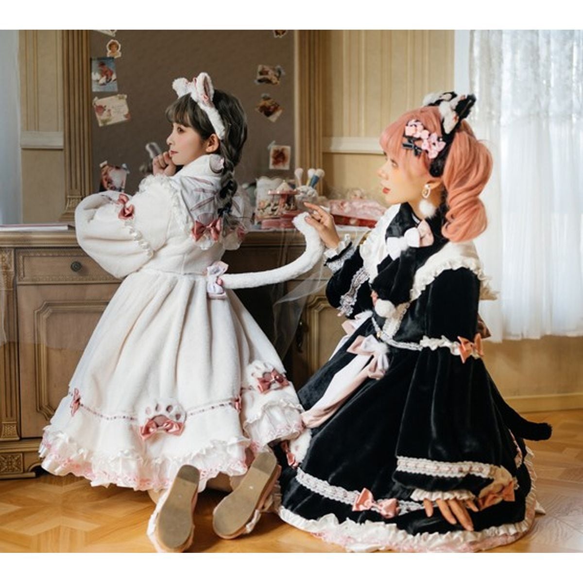 ふわふわ猫耳甘ロリワンピースセットアップ：ワンピースのみ