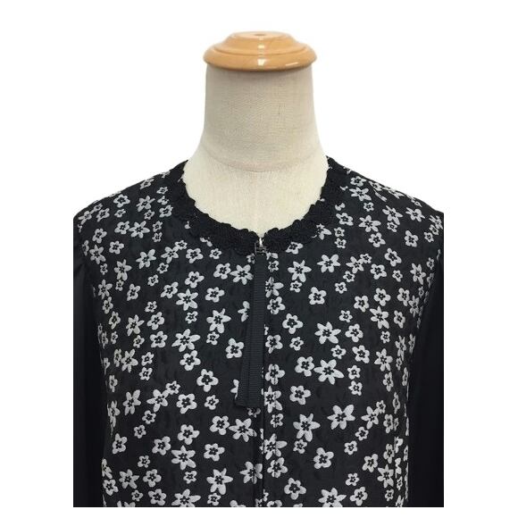 スーパービューティー ワンピース 花柄ジャガード織 袖切替 2426014