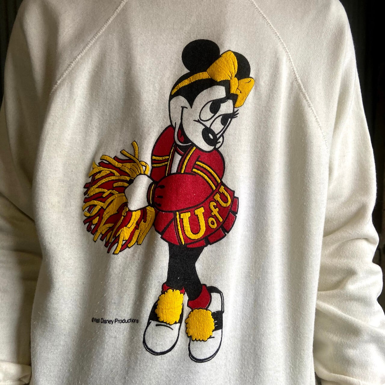 80年代 ディズニー ミニーマウス 発泡プリント キャラクタースウェット