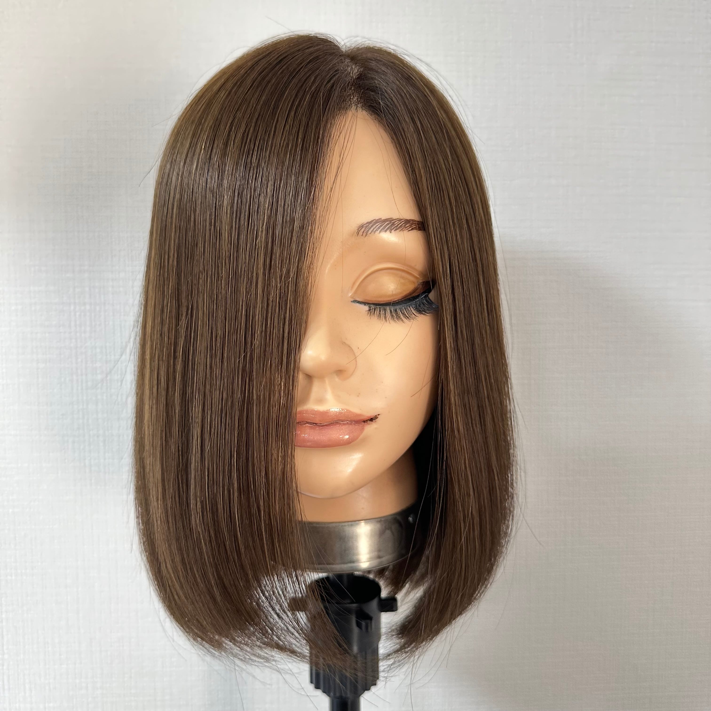 3Dウィッグ 未カット 30cm アッシュブラウン系(根元暗め加工) 百合子