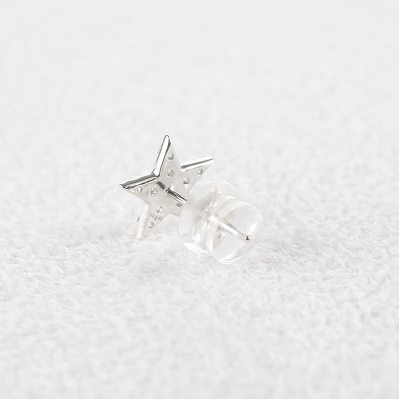プラチナ ピアス レディース 片耳 ダイヤモンド 星 スター ダイヤ 0.1