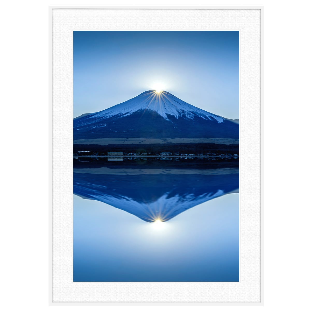 富士山と湖 日本画 アルミフレーム 辰雄 富士山と湖 日本画 アルミ