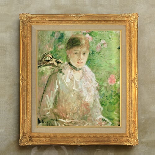 直筆仕上げ油絵 【べルト・モリゾ 】窓の若い女性 F10 絵画 アート