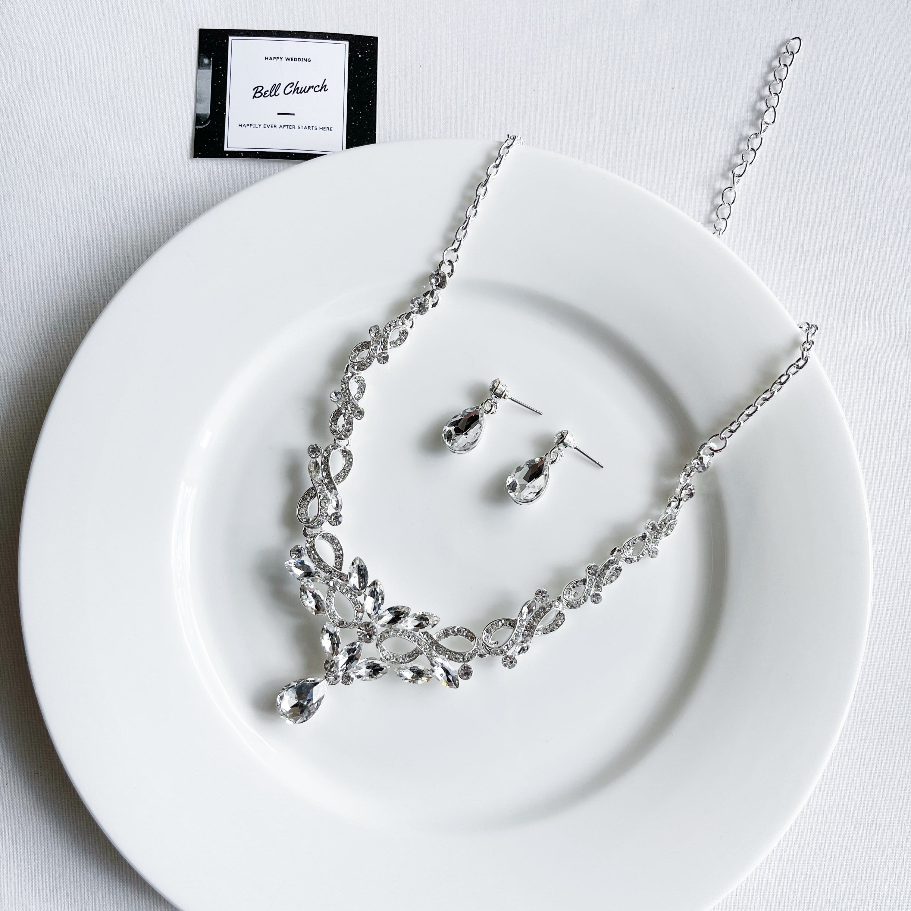 ネックレス & ピアス / イヤリング 2点セット (BC-PN8)｜ウェディング