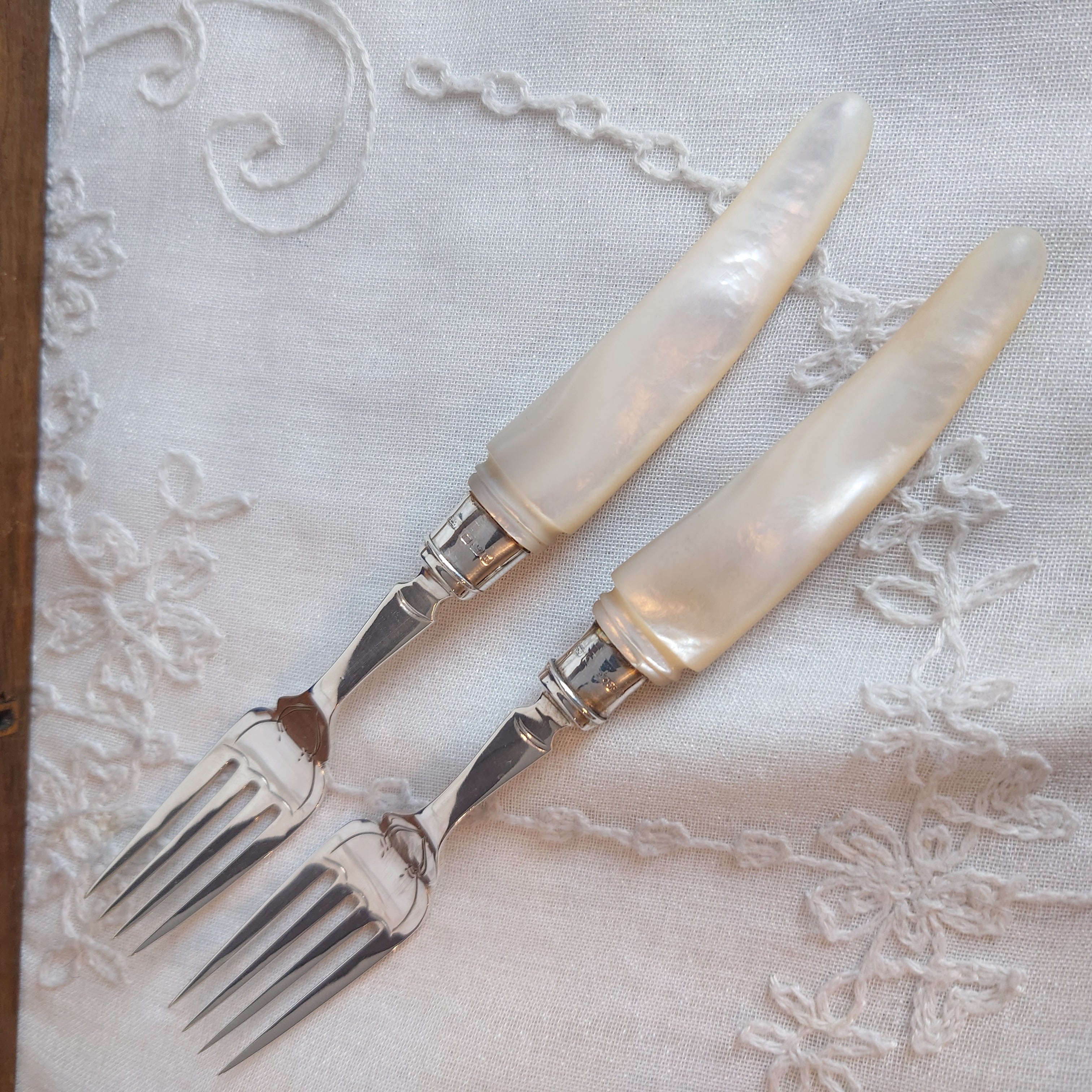 純銀 白蝶貝 カトラリーセット マザーオブパール | アンティーク