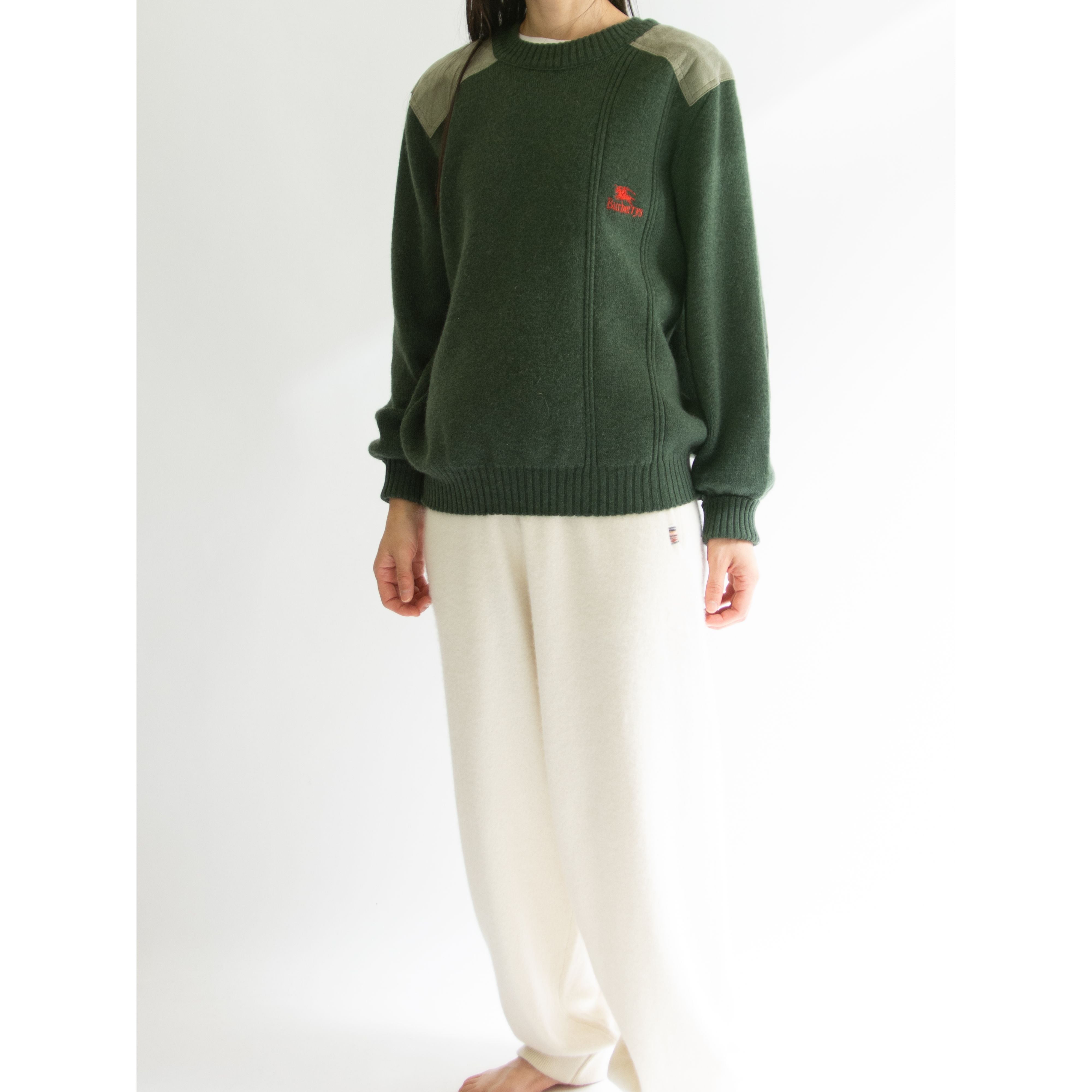 Burberrys】Made in England 80-90s 100% Wool Commando Sweater
