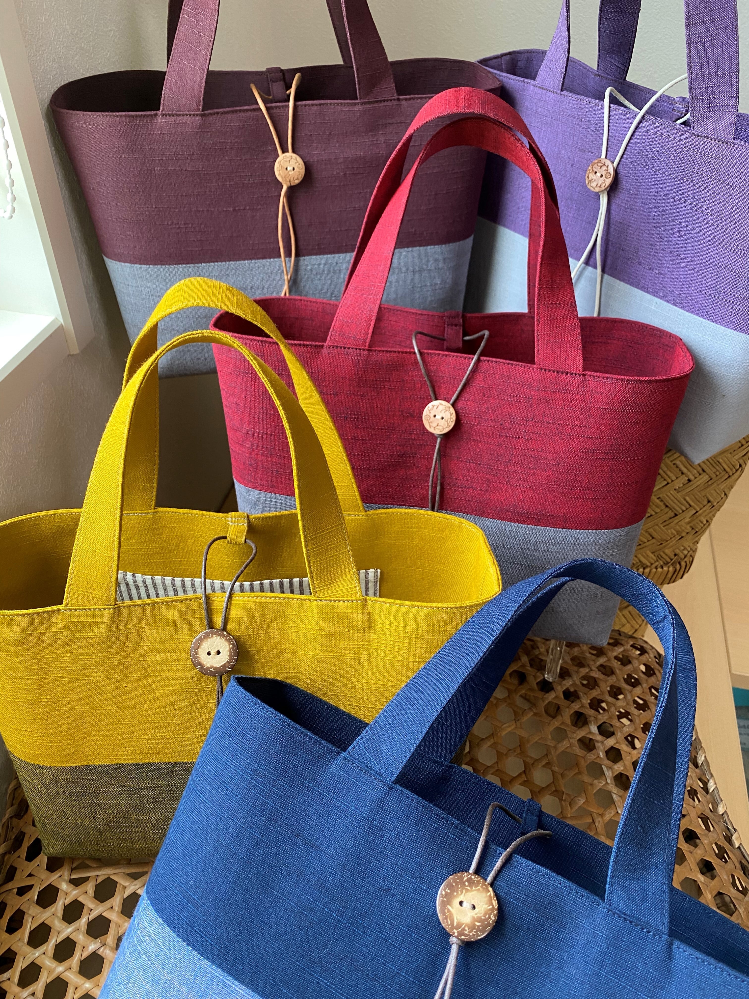 現品限り】バイカラートートバッグ (ポケティケース付き) | 会津木綿