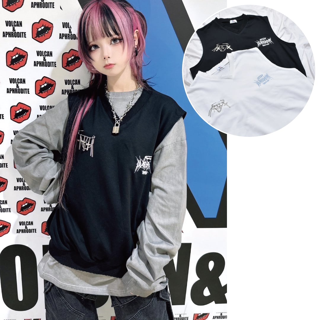 サブカル刺繍 クロスPINベスト | VOLCAN&APHRODITE