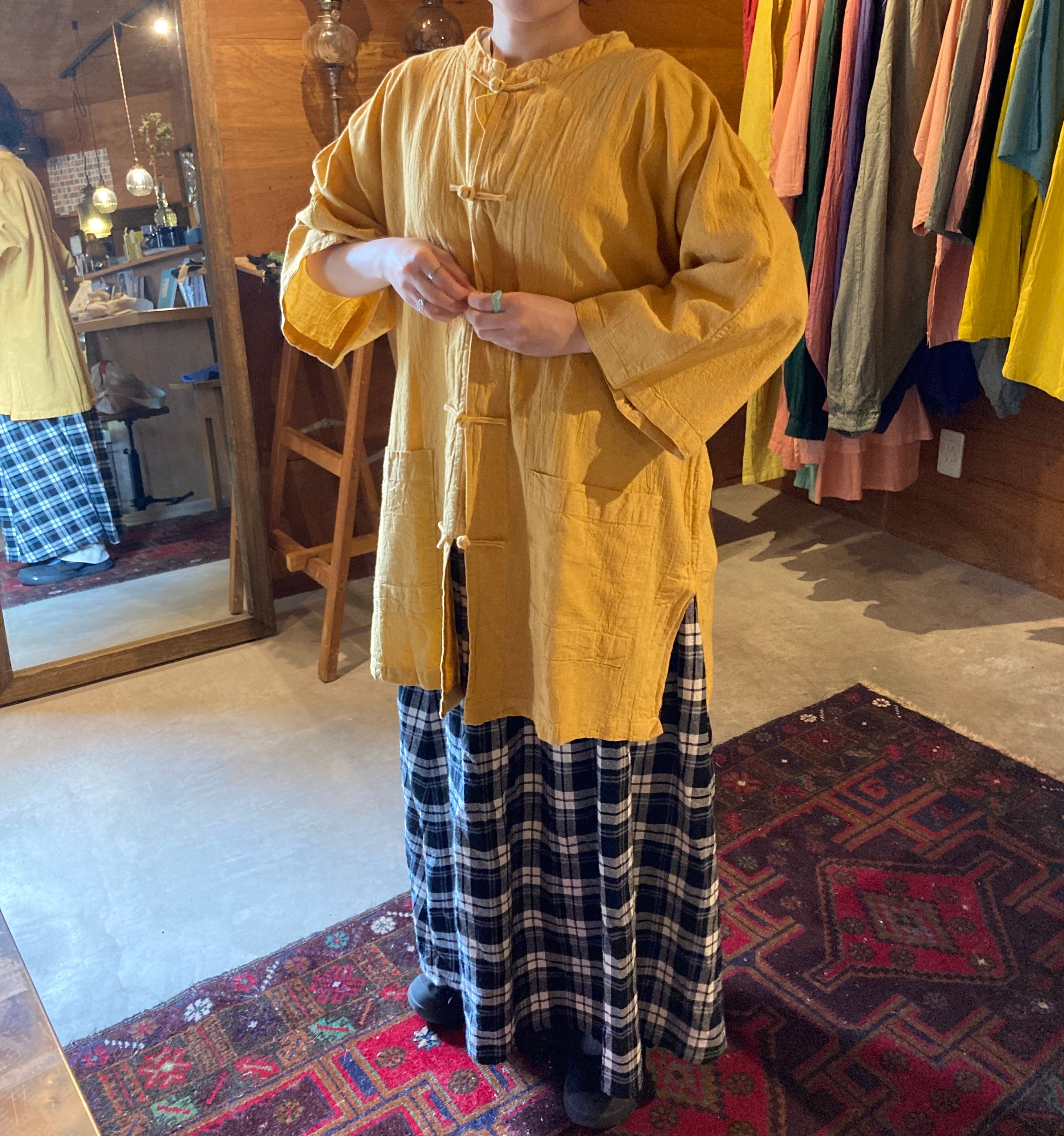 種類や説明必ずご確認ください。】ヂェン先生の日常着 チャイナシャツ